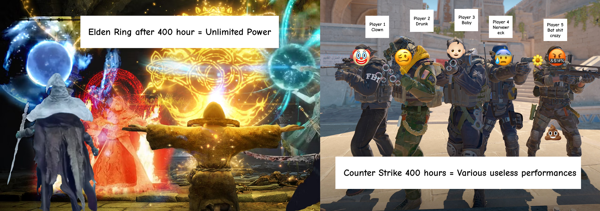   The feeling after playing 400h in an open world game in comparison to CS  