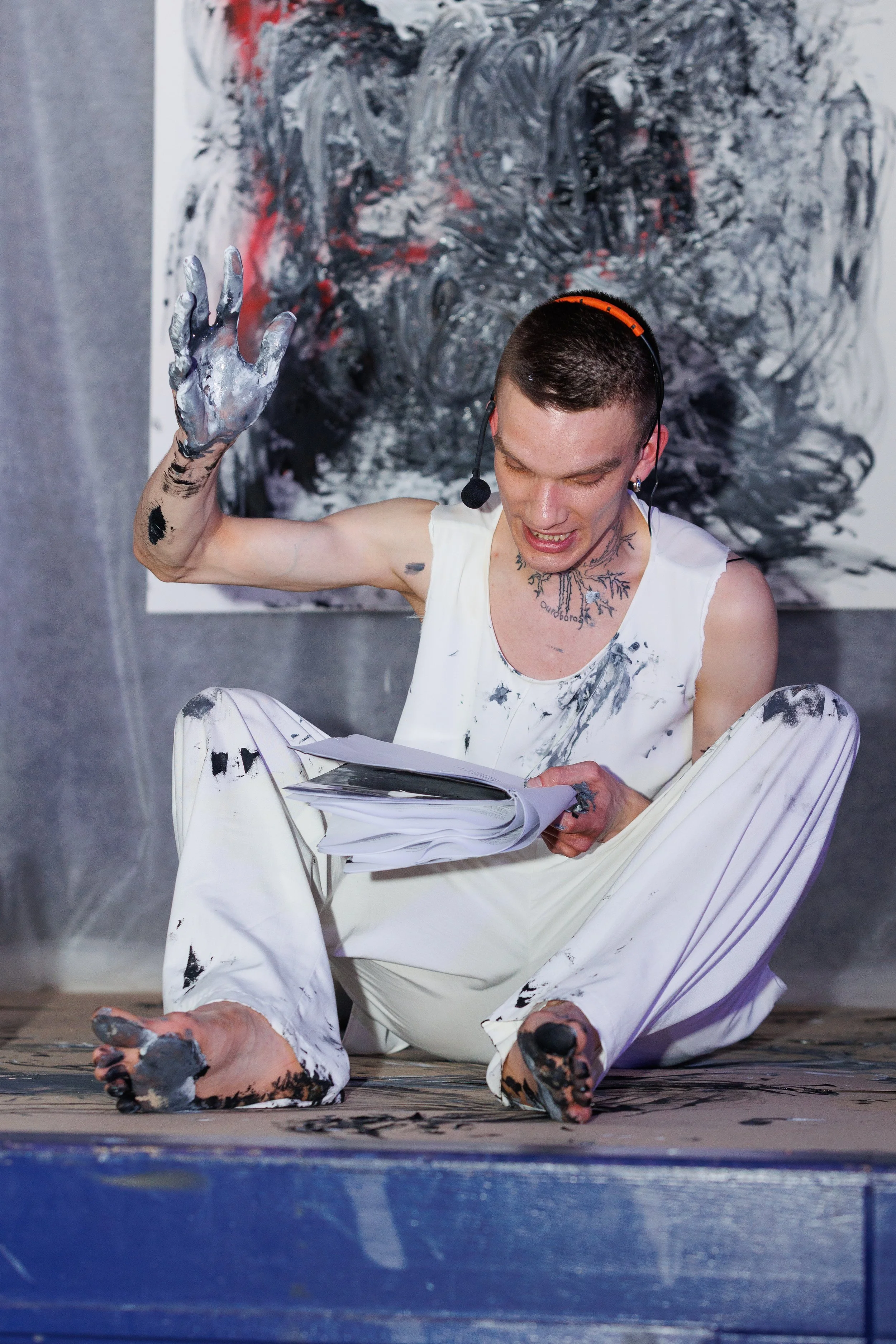 Aleksis Ramanis. "4.48 Psychosis" Photo by Kaspars Zborovskis