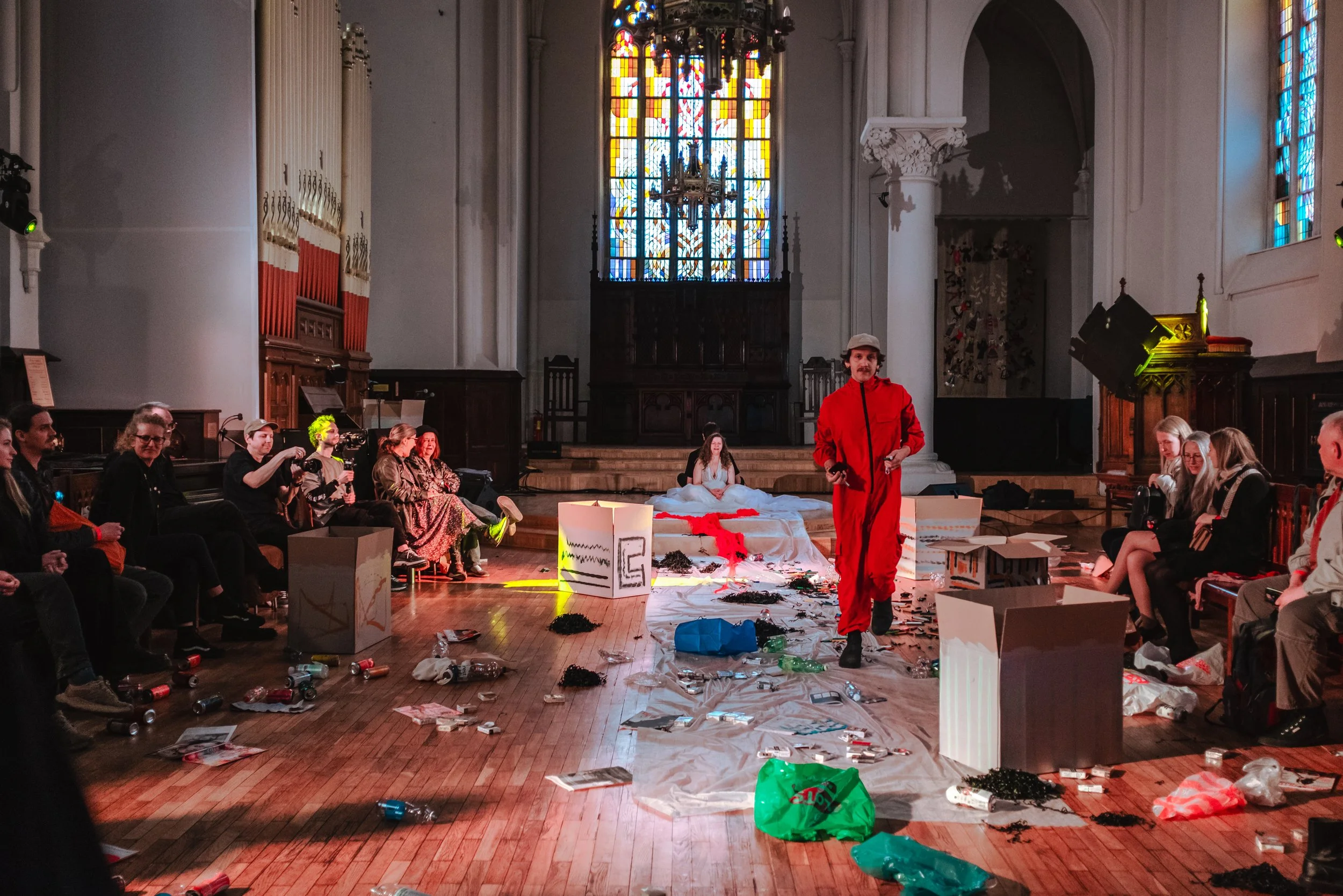 Inese Bērziņa, Ernests Valts Circenis, Kaspars Eglītis. "Retracing and Resounding" Photo by Dace Kundrāte