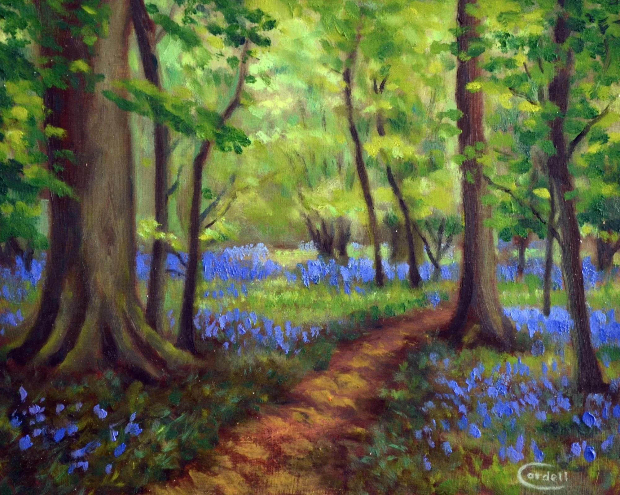 Cordell-Garfield-Landscape-painting-Bluebells at Badby.JPG