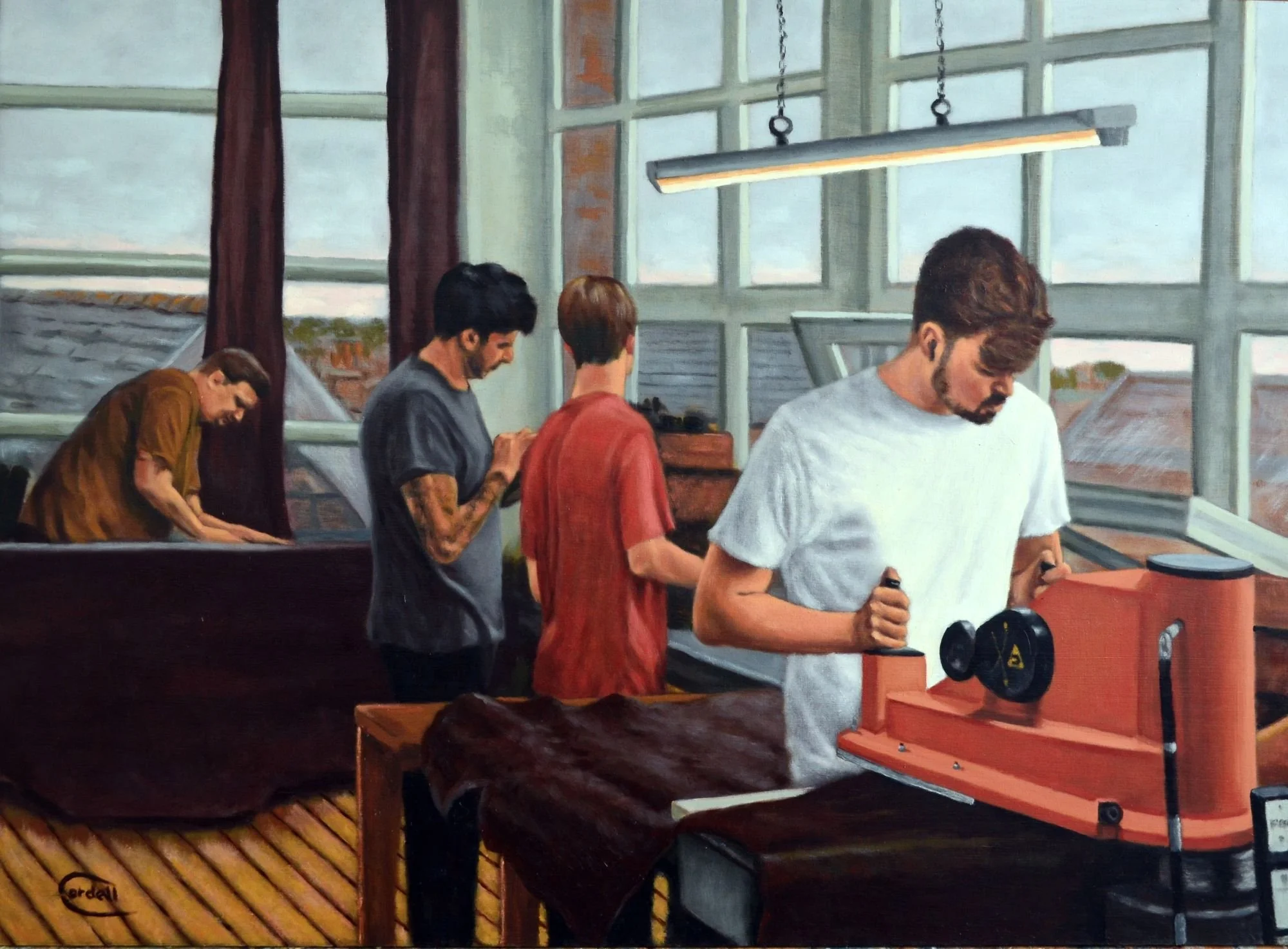Cordell Garfield, 'Leather inspection at Crockett & Jones factory'