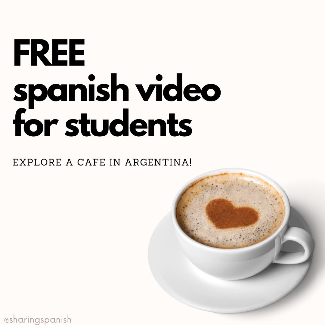 WHAT IS A CAFE LIKE IN ARGENTINA? 🤔

Bring your students to ARGENTINA in this 10+ FREE Spanish video FILLED with CI, scaffolds, and supports!

Just type in @SharingSpanishTeacher on YouTube!

Want two activities to go with this FREE video?

My TPT h