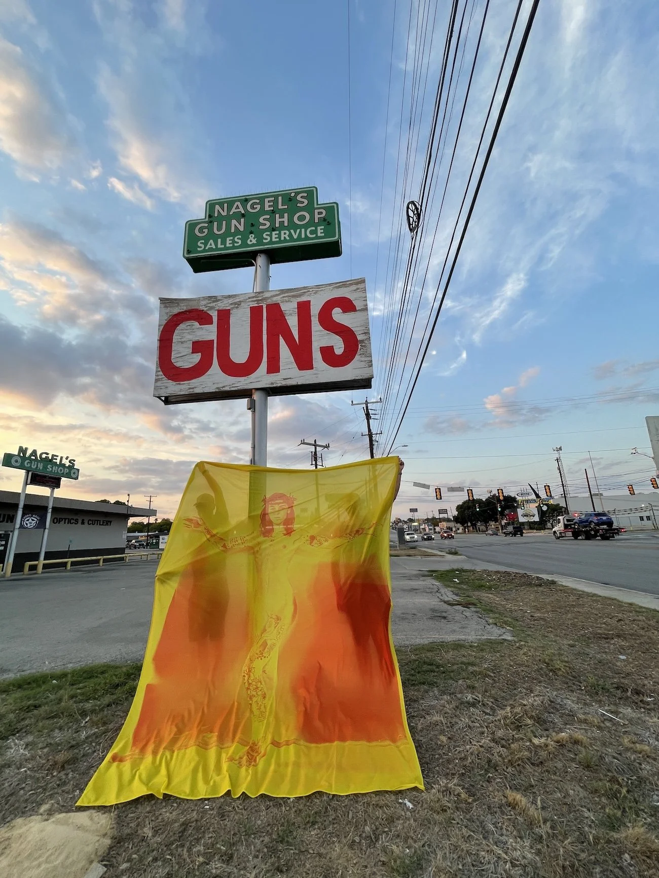 In Texas: JESUS, 2022. Artist Silke Lapina