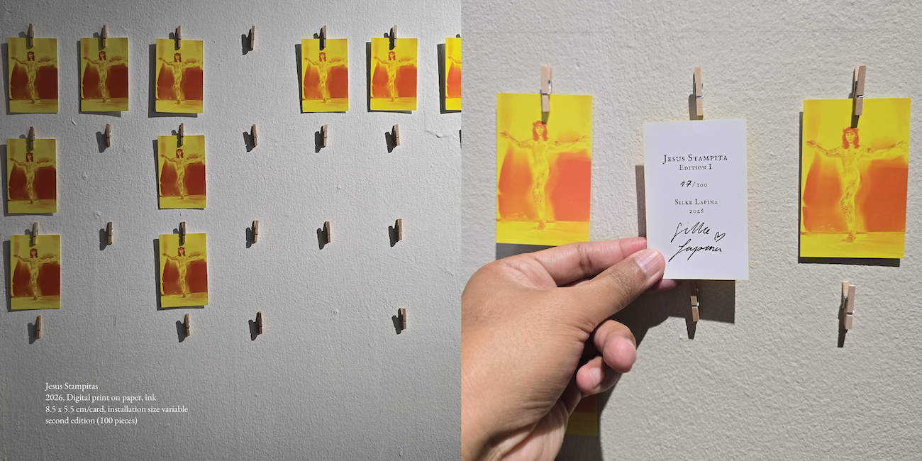 Installation View: Jesus Stampitas (2026) by Silke Lapina, Alles zieht vorbei, Project Space Pilipinas, Lucban, Philippines. Photos by Leslie de Chavez.