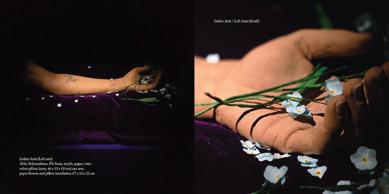 Installation View: Linker Arm (2026) by Silke Lapina, Alles zieht vorbei, Project Space Pilipinas, Lucban, Philippines. Photos by Leslie de Chavez.