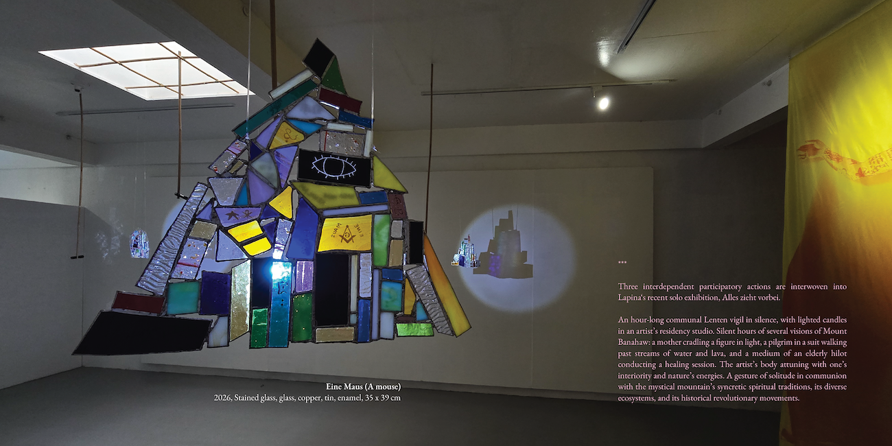 Installation View: Eine Maus (2026) by Silke Lapina, Alles zieht vorbei, Project Space Pilipinas, Lucban, Philippines. Photos by Leslie de Chavez.