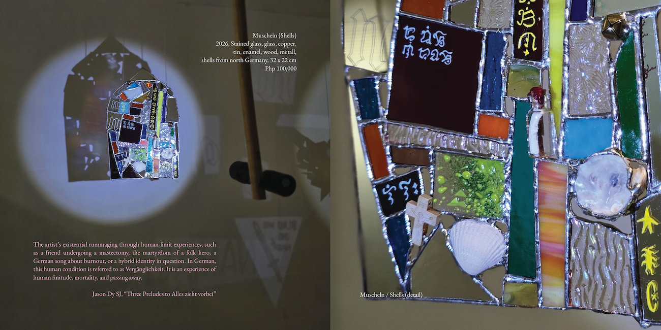 Installation View: Muscheln (2026) by Silke Lapina, Alles zieht vorbei, Project Space Pilipinas, Lucban, Philippines. Photos by Leslie de Chavez.
