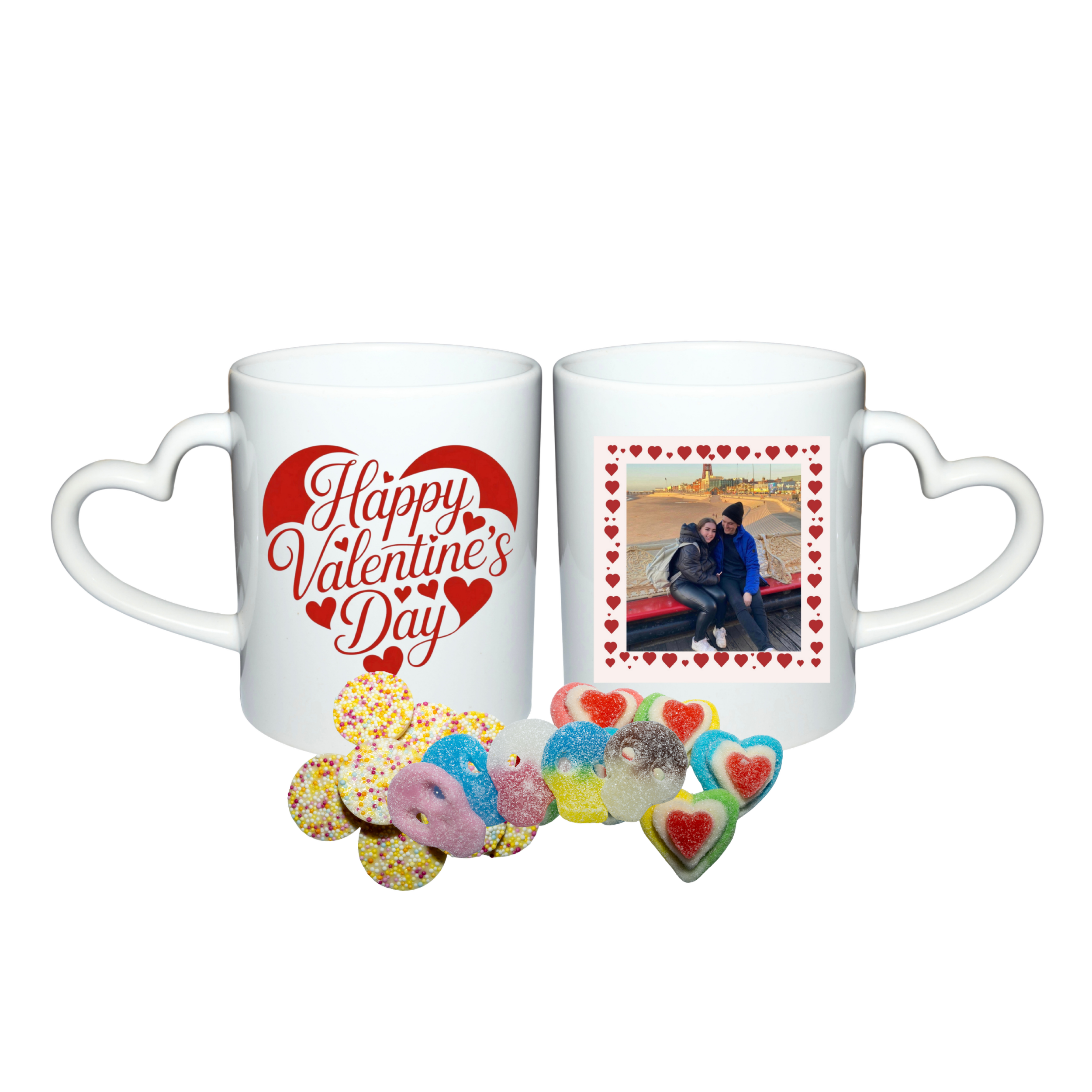 Personalised Heart Mugs Filled With Sweets/ Chocolate