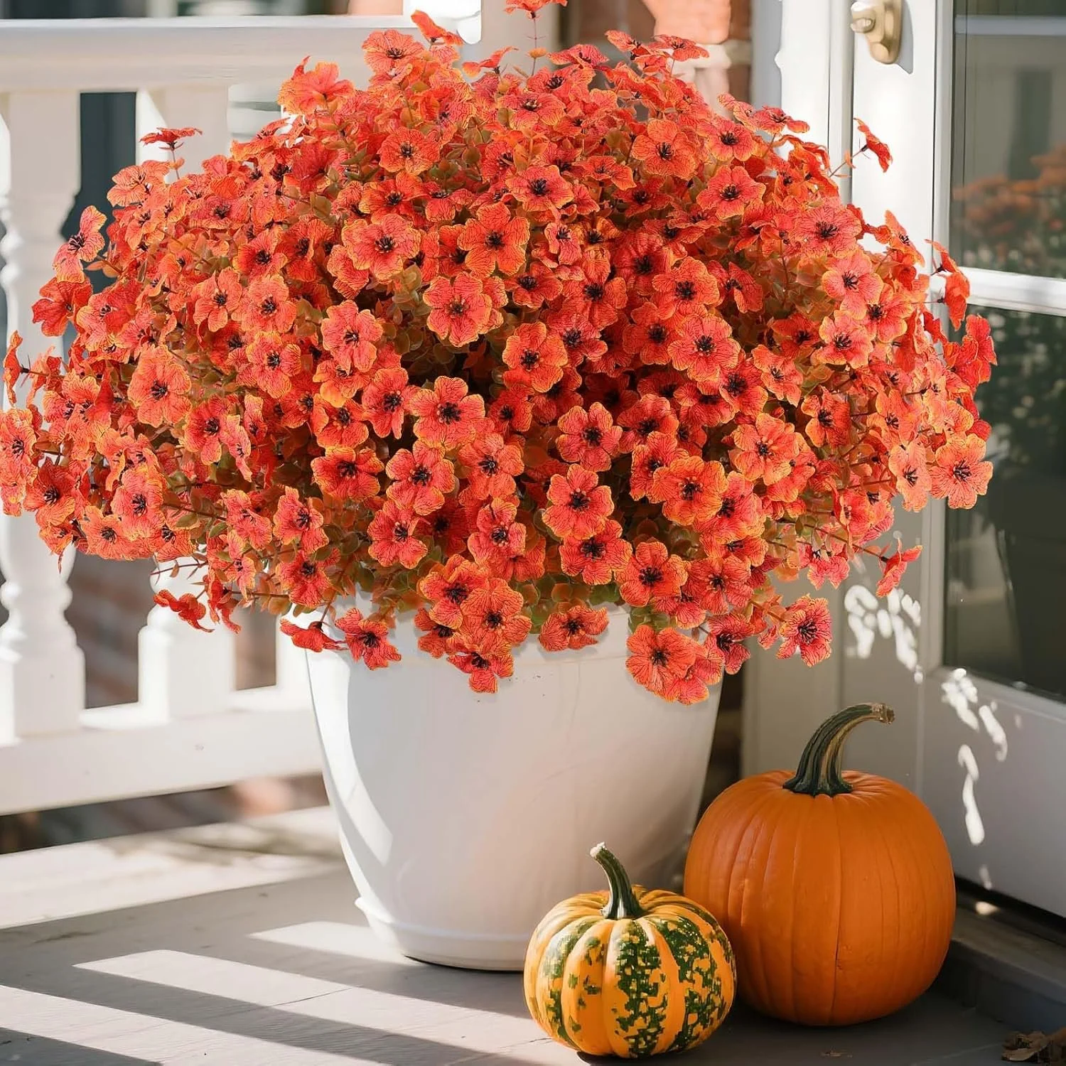 Hananona 18 Pcs Artificial Mum Flowers for Outdoors