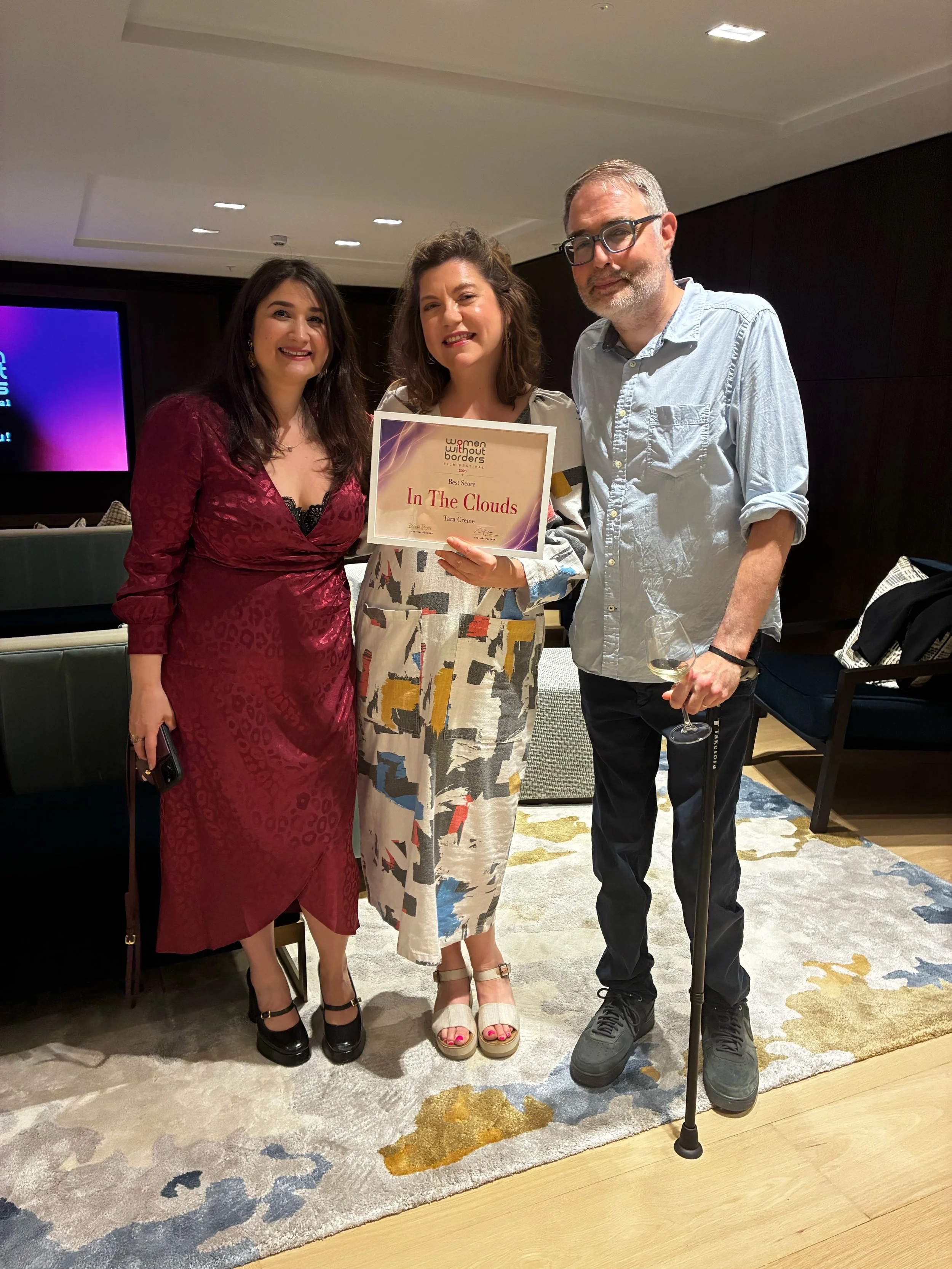 Best Score win at Women Without Borders Festival for In the Clouds