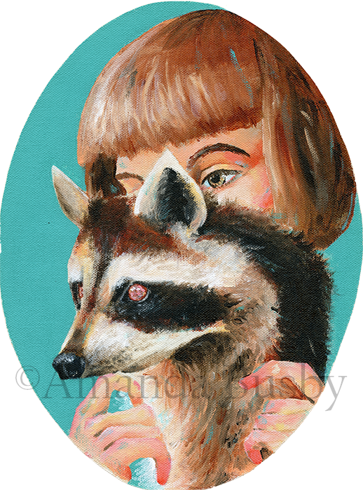 "City Faces" by Amanda Busby. 2019. Acrylic on Canvas. 9.5" x 7.5" (Sold)