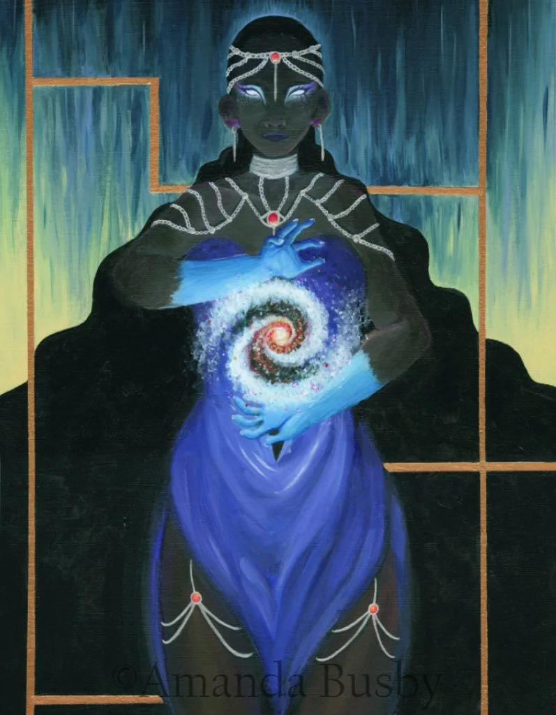 "Zenith" by Amanda Busby. 2023. Acrylic on Canvas Panel. 14" x 18" (Available)