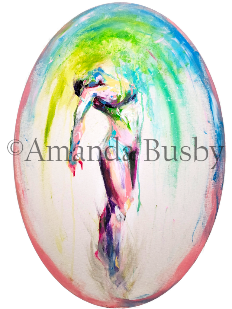 "Finger Painting Study" by Amanda Busby. 2020. Acrylic on Canvas. 18" x 26" (NFS)