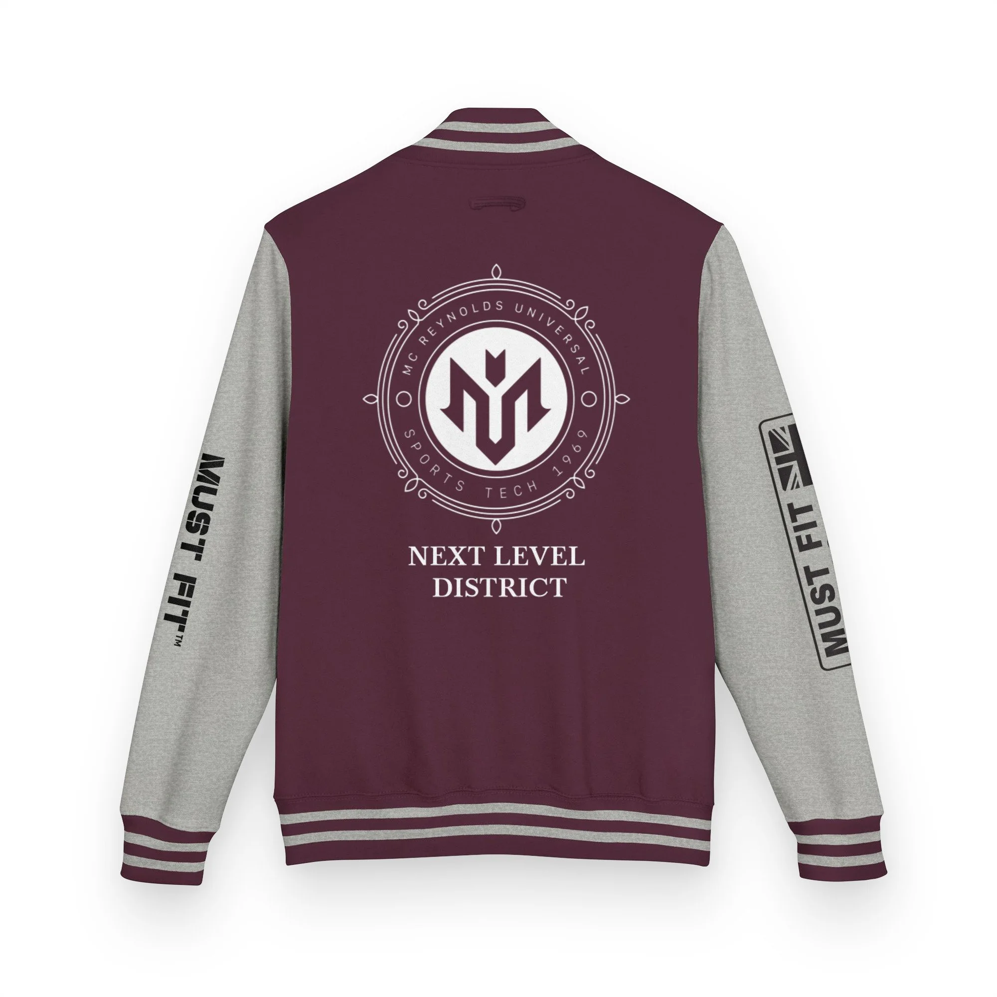 unisex-heavyweight-letterman-jacket-burgundy-heather-grey-back-6a0ffc326369f.jpg