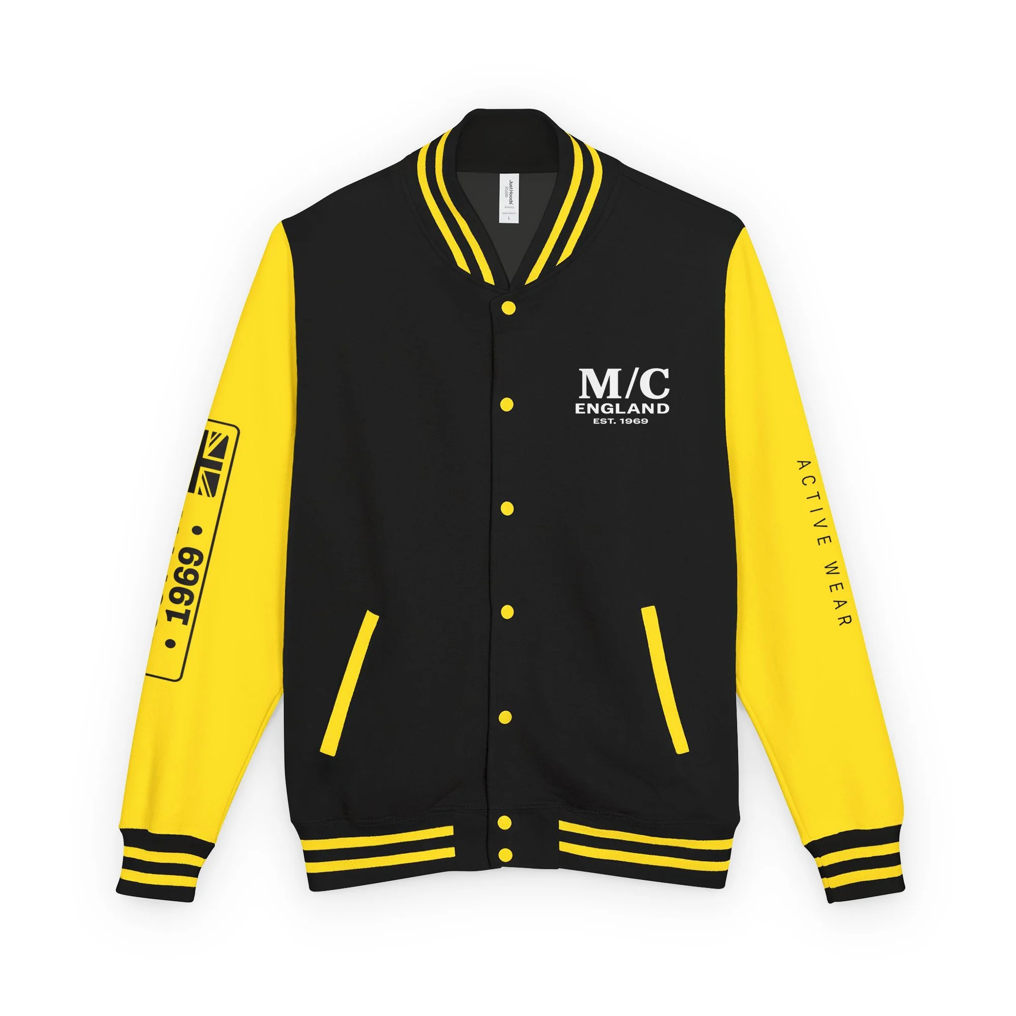 unisex-heavyweight-letterman-jacket-jet-black-sun-yellow-front-6a0ffc3263c26.jpg