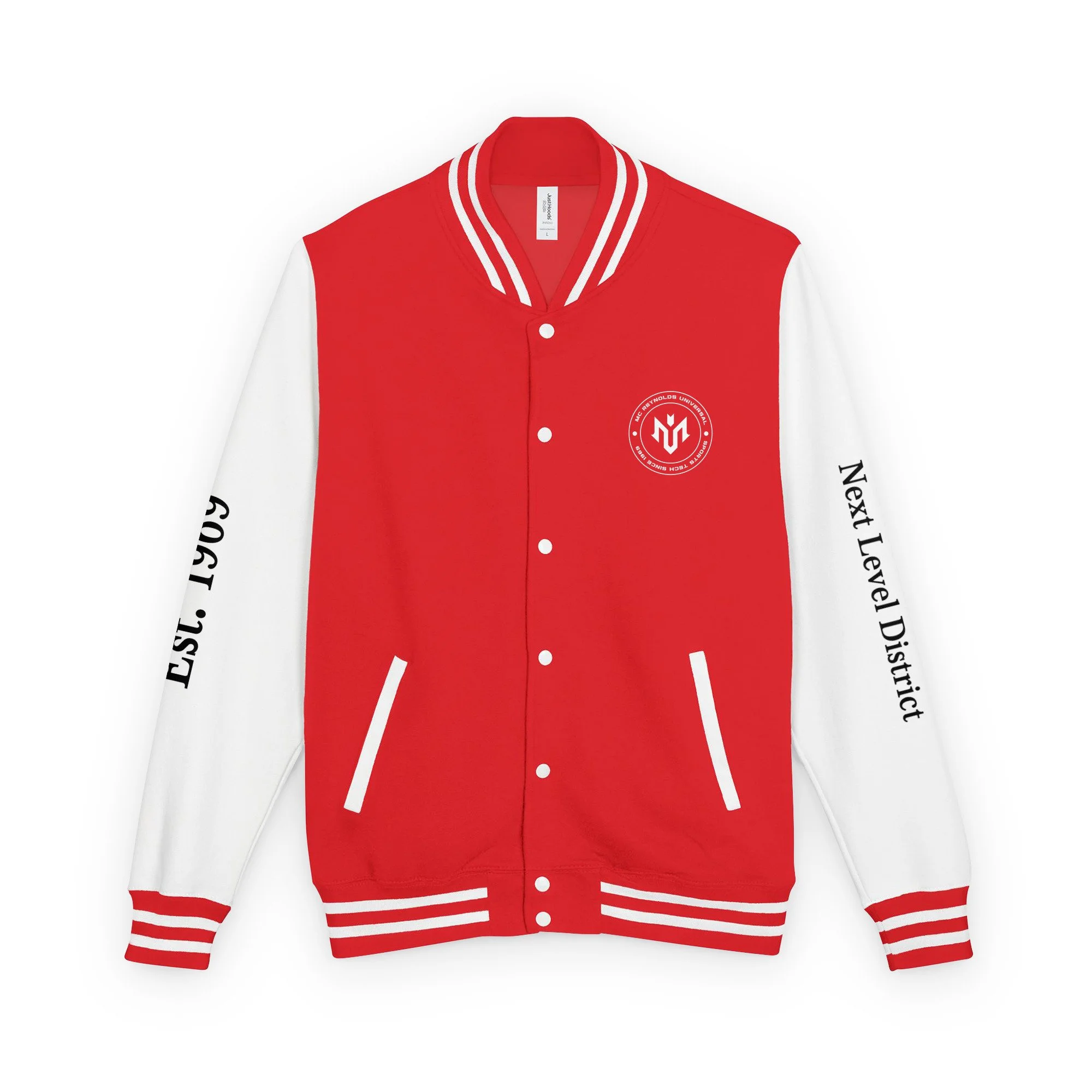 unisex-heavyweight-letterman-jacket-fire-red-arctic-white-front-6a1d818e0f1bd.jpg