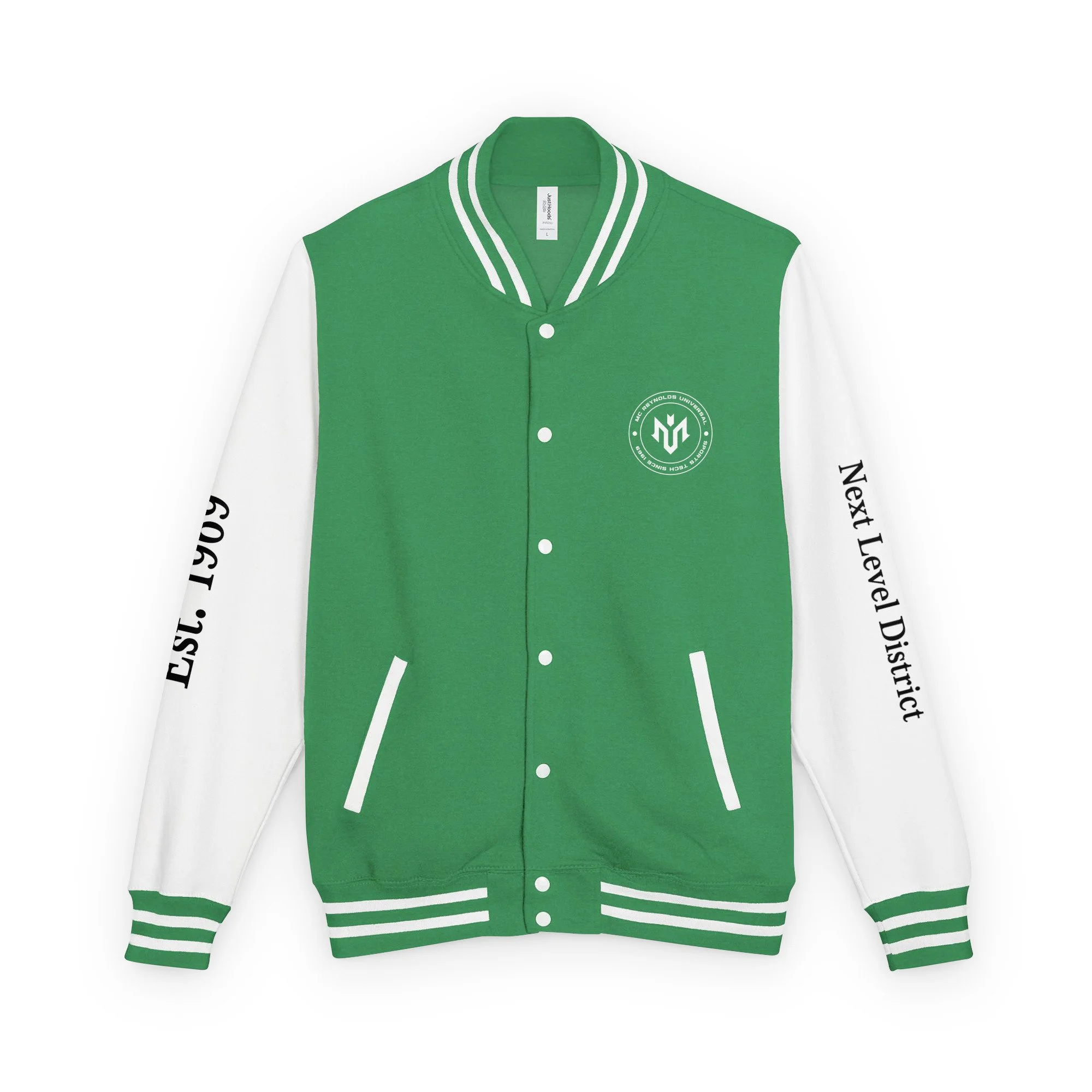 unisex-heavyweight-letterman-jacket-kelly-green-arctic-white-front-6a1d818e0fa3d.jpg