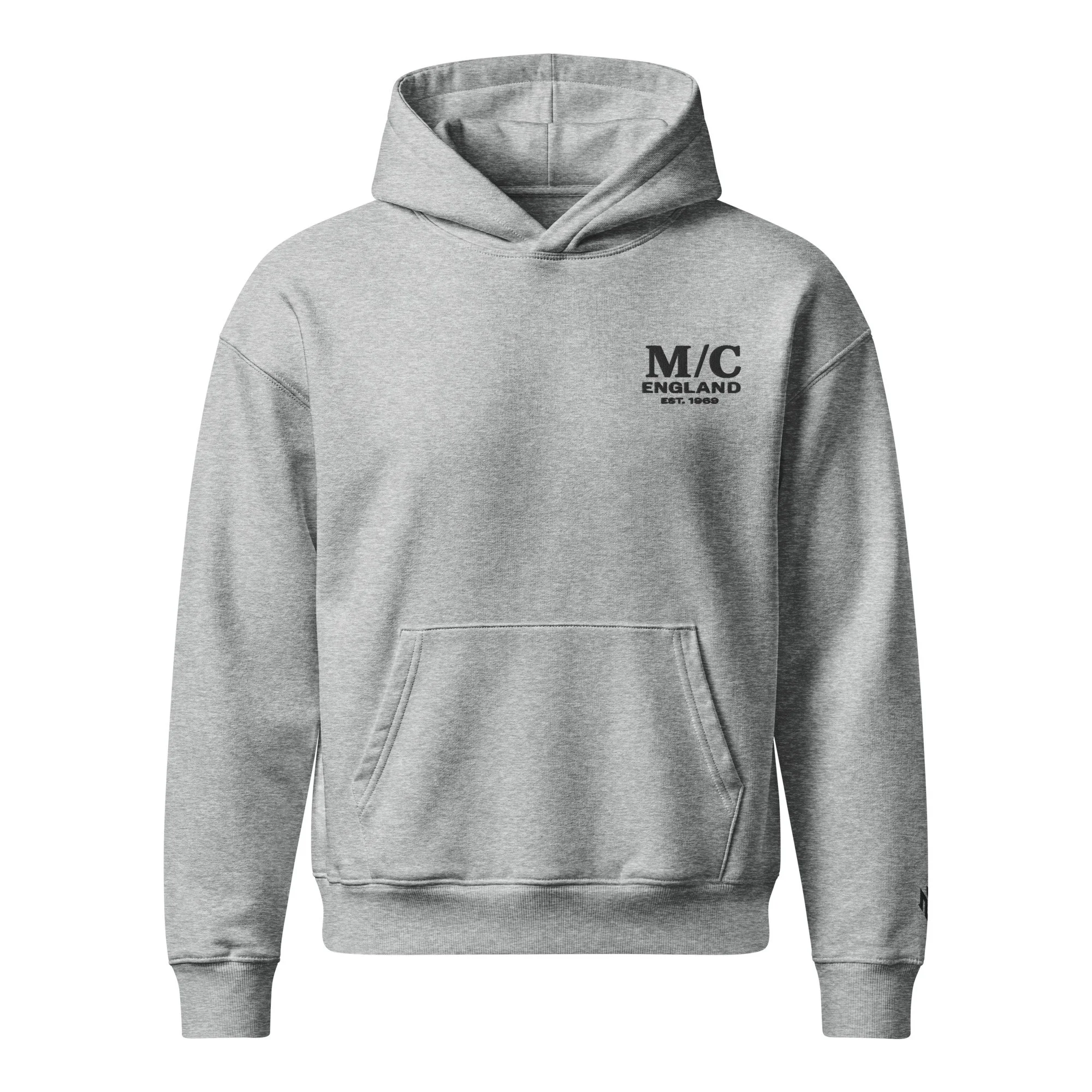 unisex-relaxed-mid-weight-chaser-hooded-sweatshirt-heather-grey-front-6a718919194bb.jpg