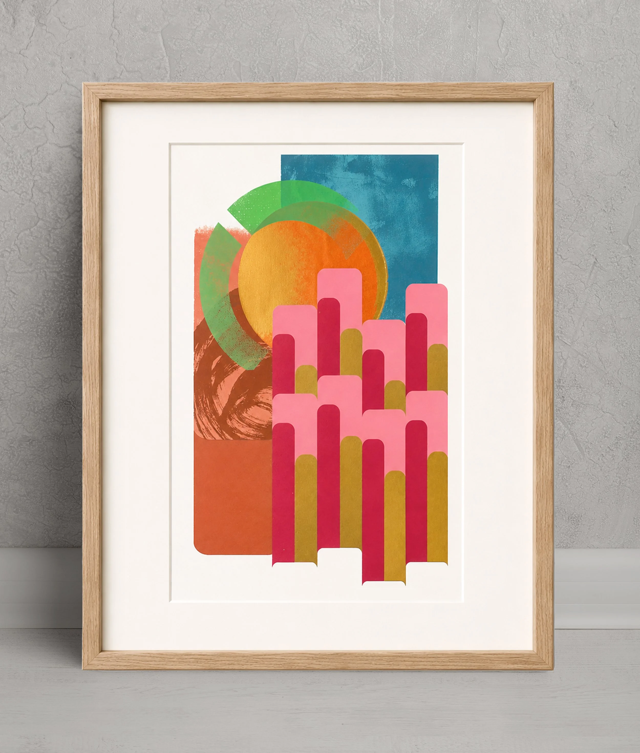 Afterglow screenprint in frame