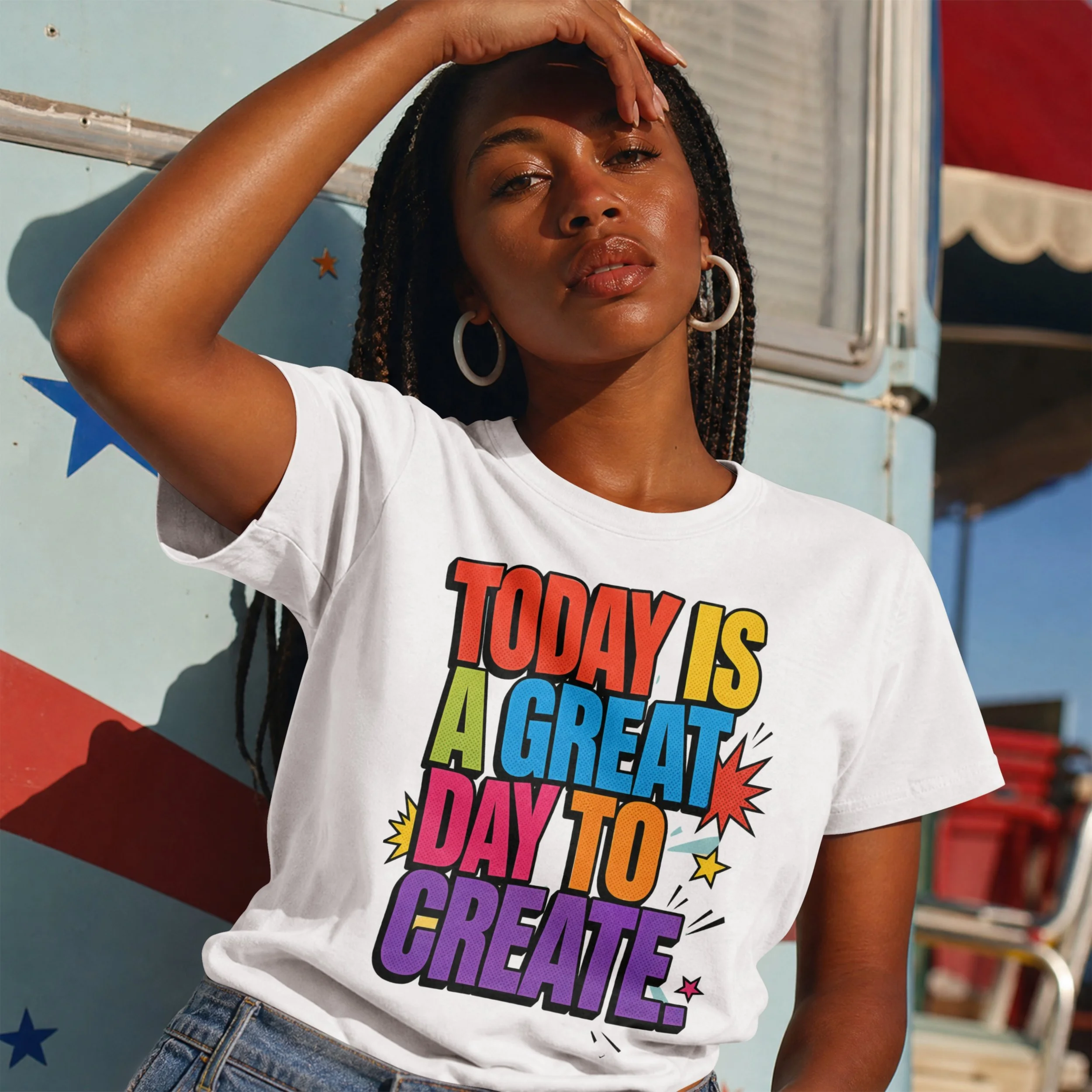 Motivational Graphic Tee — "Today Is A Great Day To Create"