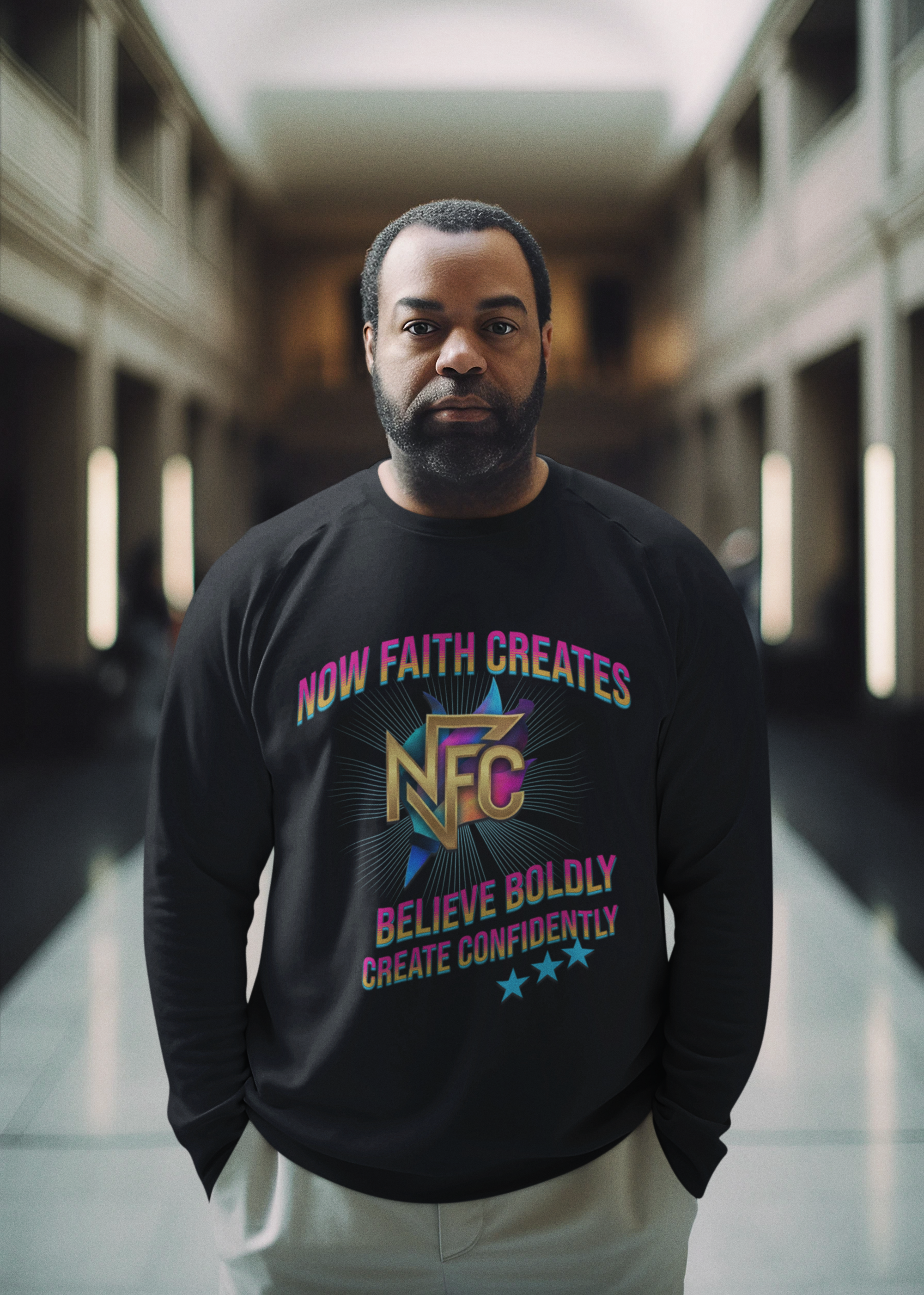 Crewneck Sweatshirt — "Now Faith Creates" NFC