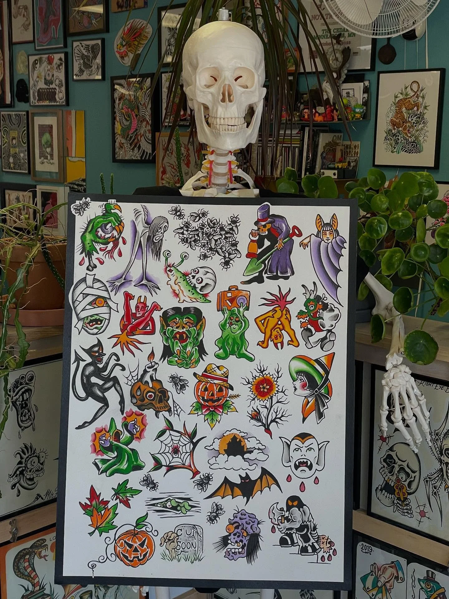 month of october dealz! the crew worked on this sheet together 🎃 repeatable designs, done by any artist $150 for the whole month! contact artists directly, call the shop 612-224-9294, OR email info@seawolftattoocompany.com to book💀😎