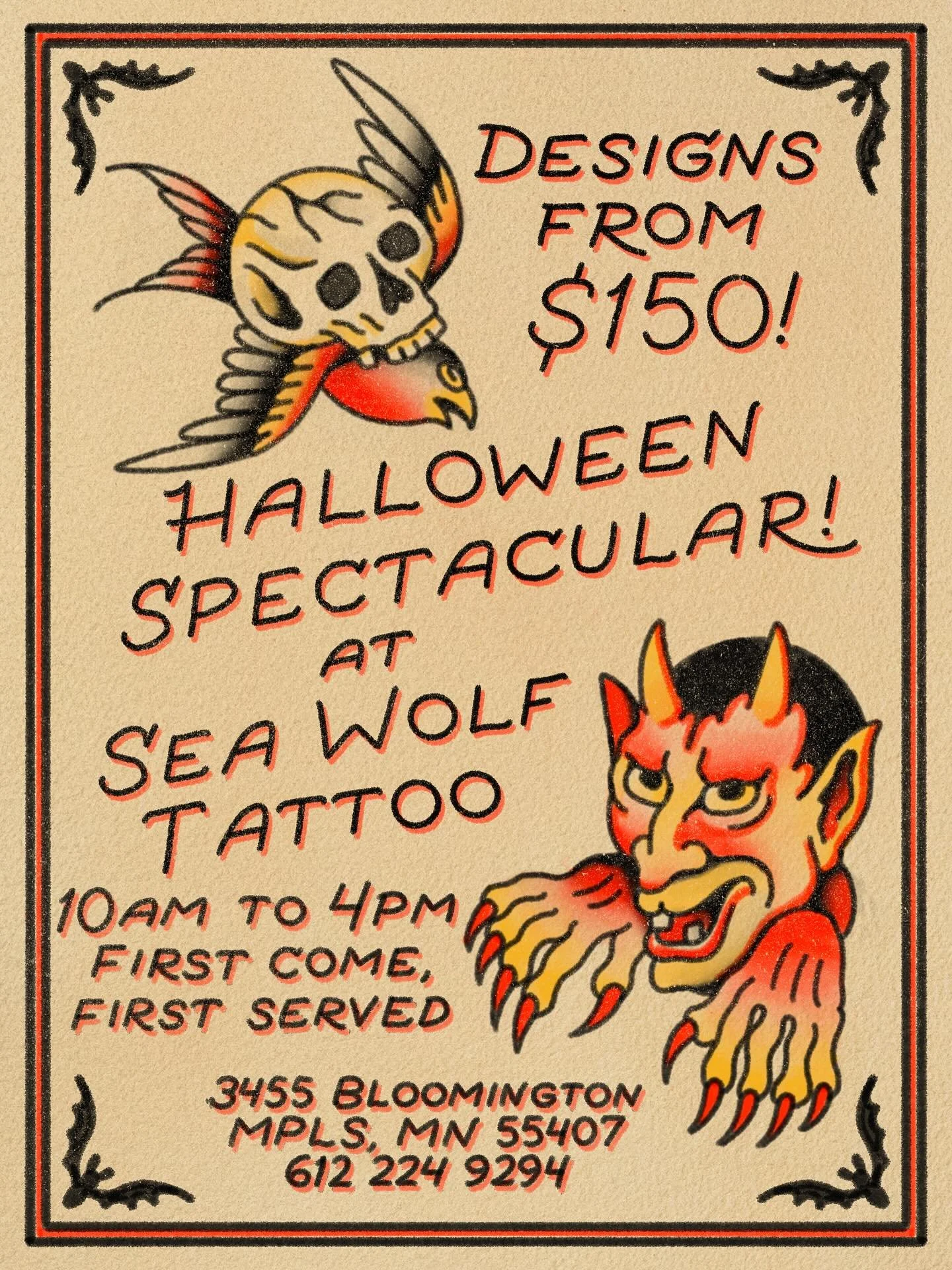 ! BOO ! HALLOWEEN FLASH ! $150 designs, check out our recent reel for designs 😎 Comment or DM with questions 😎