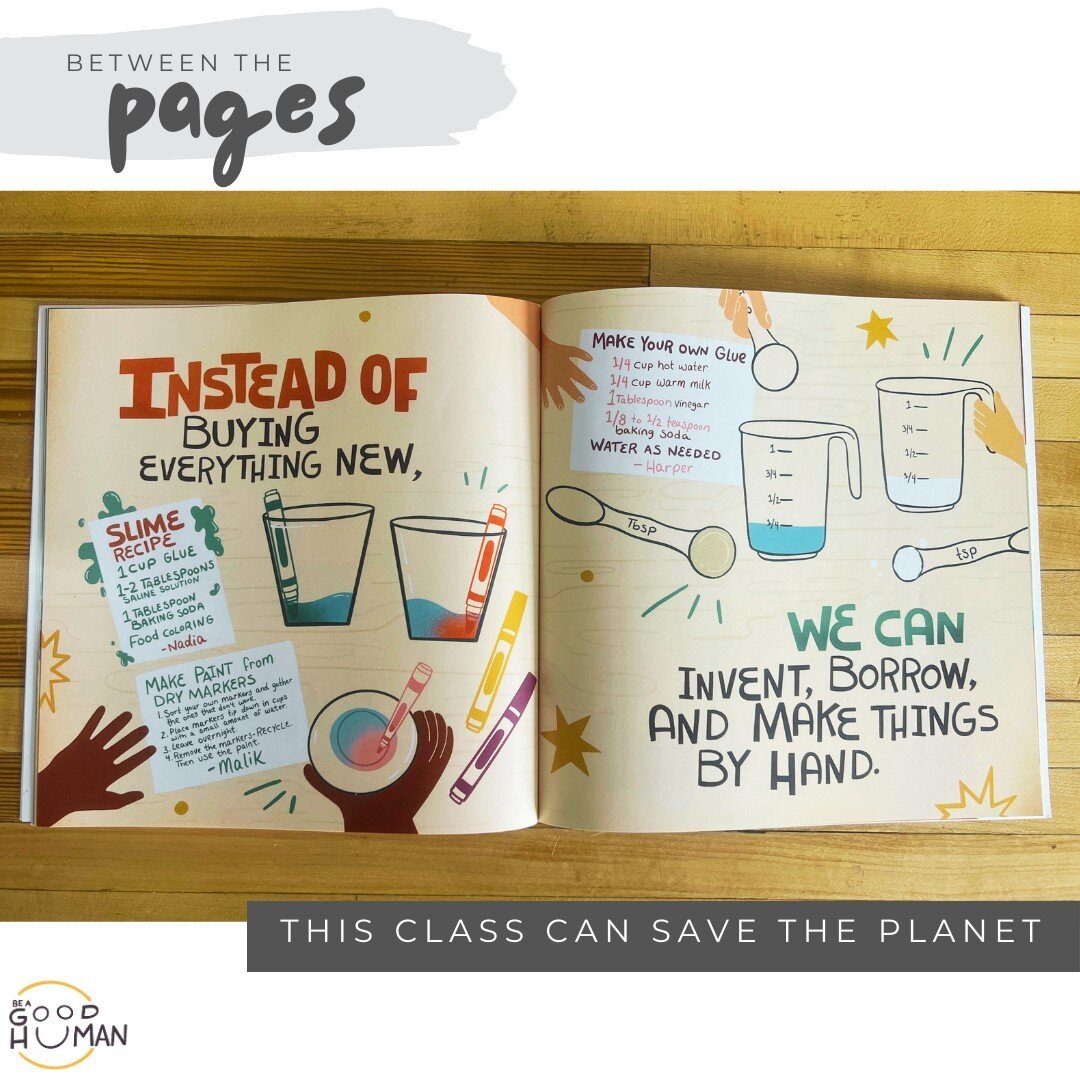 Take an inside look of our book 'This Class Can Save The Planet&quot;! 

#authorsofinstagram #childrensbook #educational #slimerecipe #author #beagoodhumanco