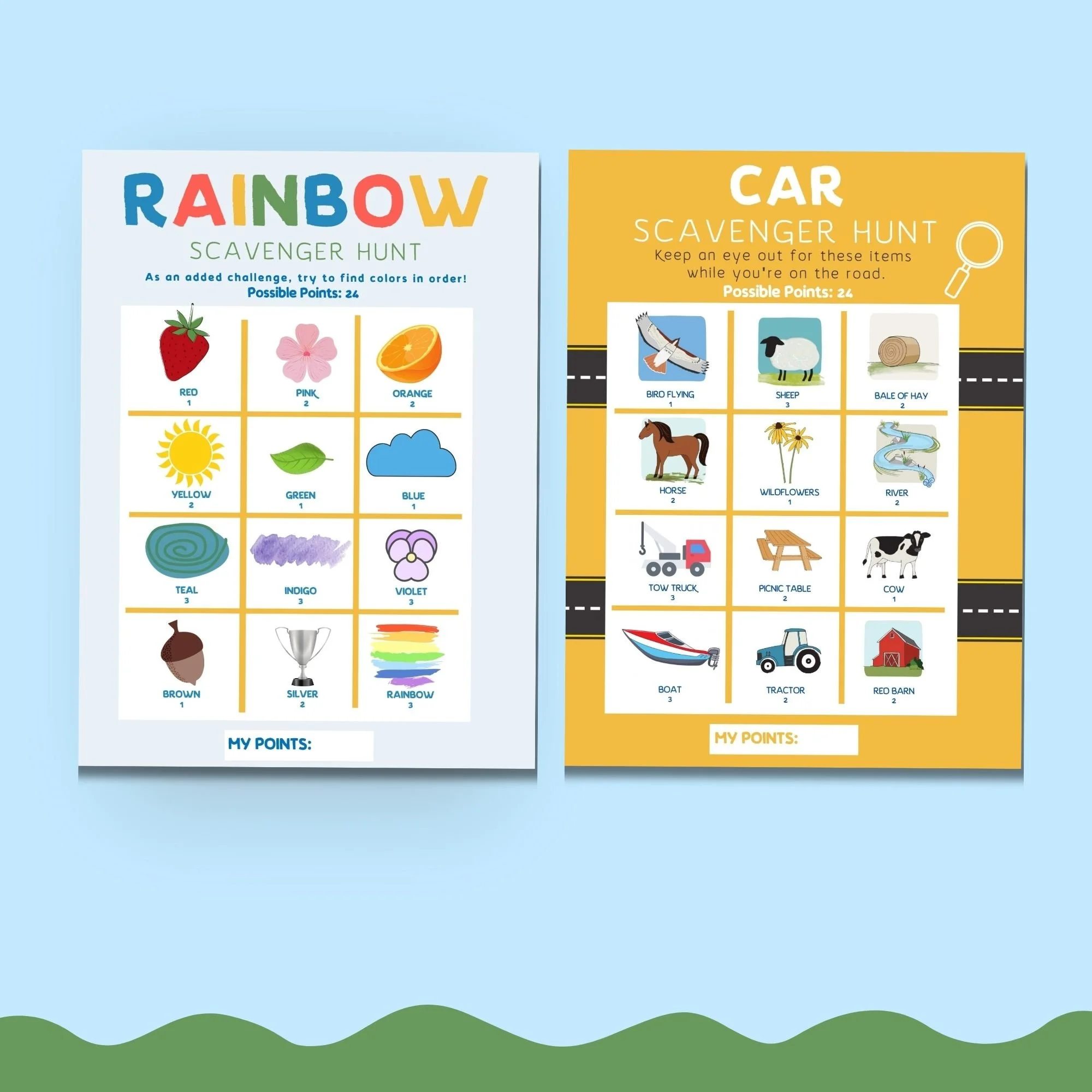 road trip scavenger hunt game