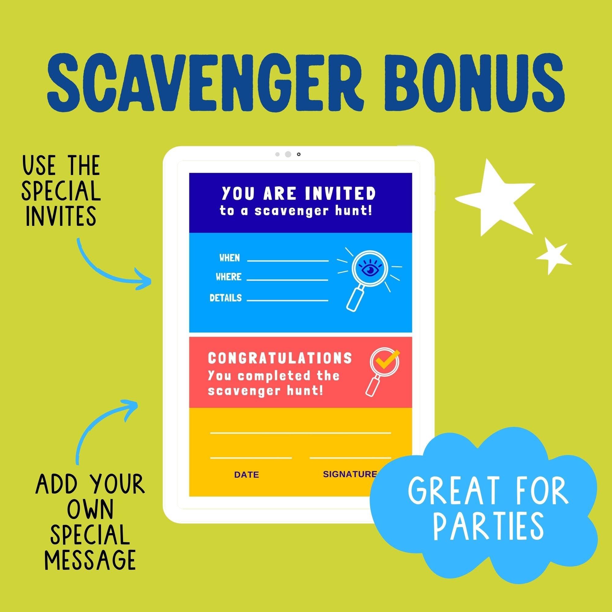 free scavenger hunt clue cards
