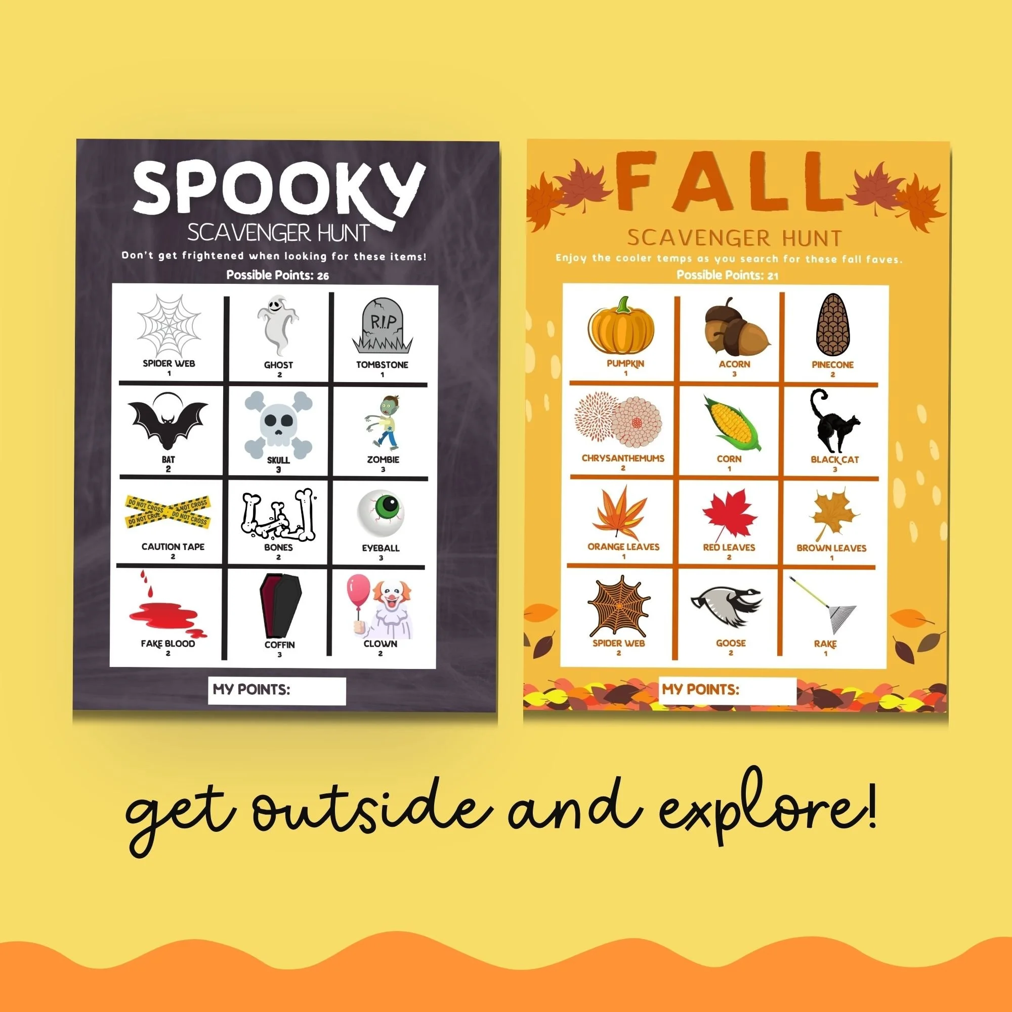 Halloween scavenger hunts game