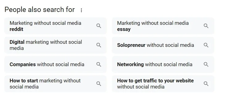 Google People Also Search For screenshot