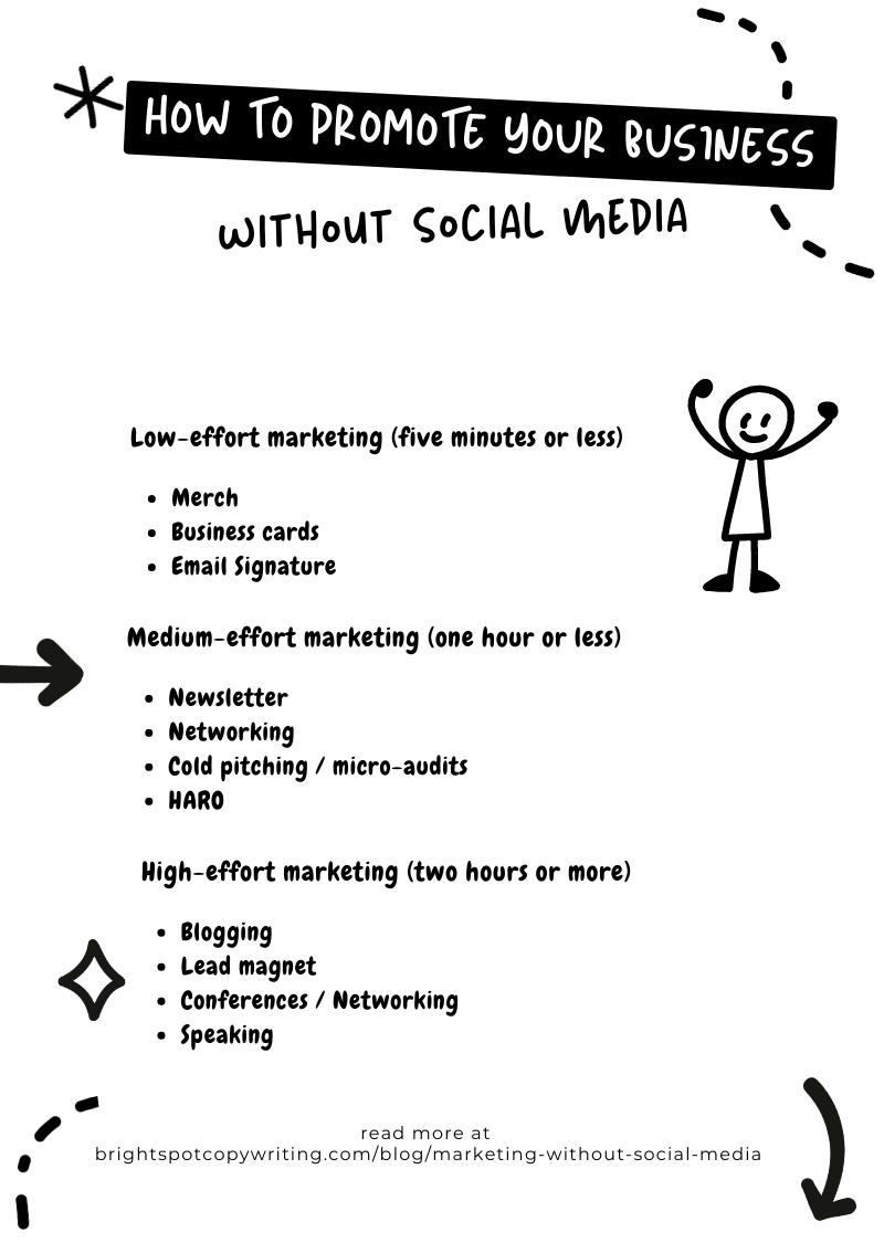 How to promote your business without social media — Bright Spot Copywriting