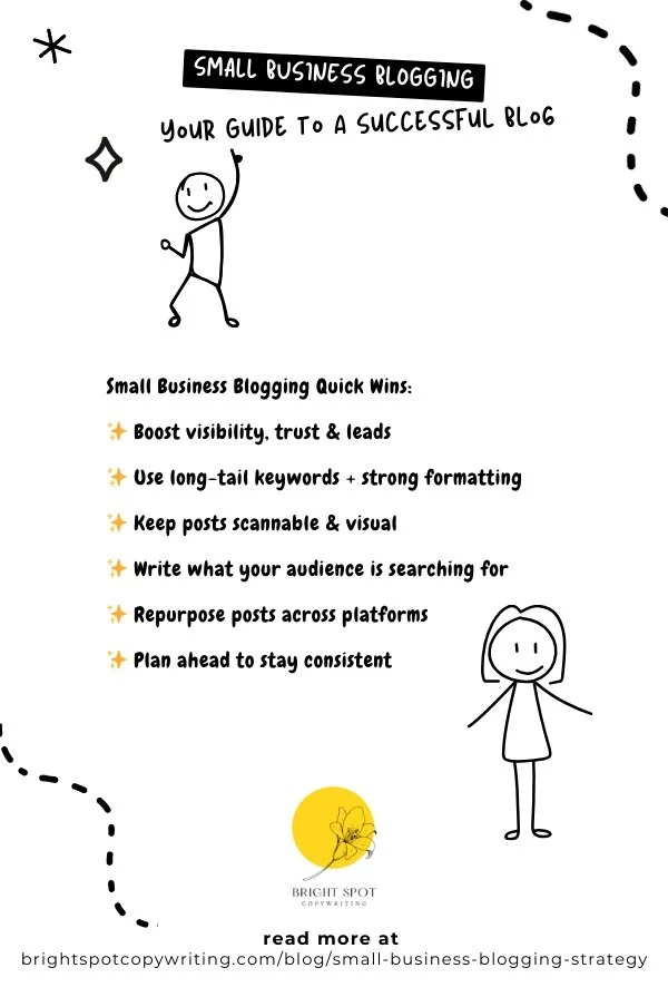 Infographic with small business blogging tips