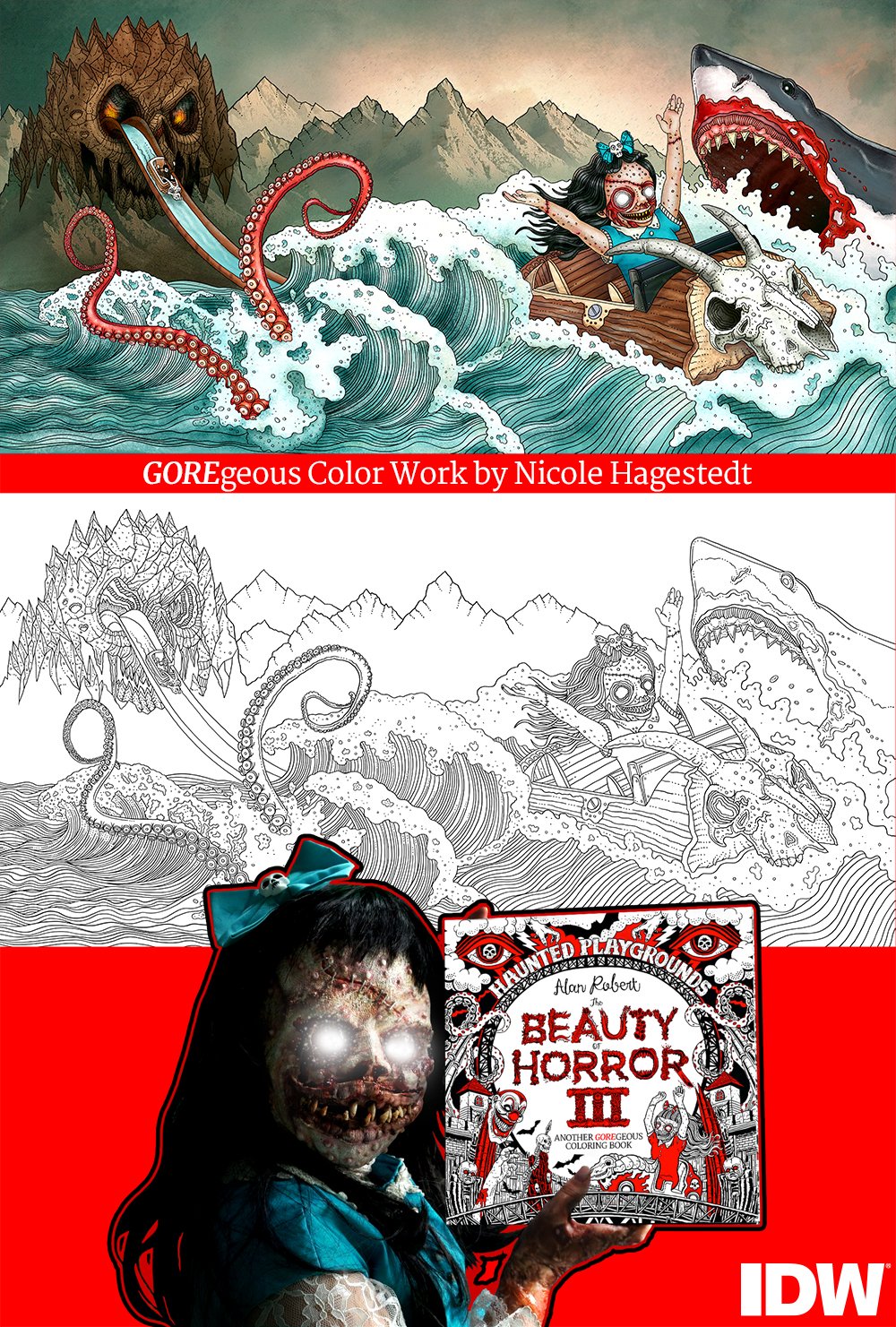 The Beauty of Horror 1: A GOREgeous Coloring Book (Spiral Bound) – Lay it  Flat Publishing Group