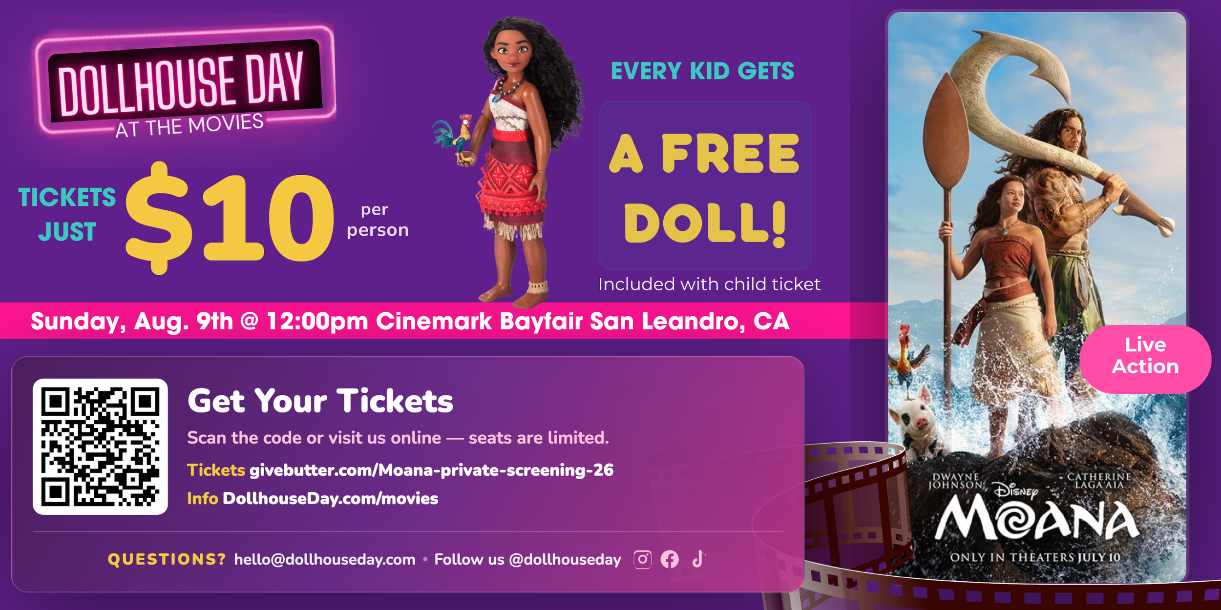 🌴 Set Sail with the Family! Moana Live-Action Screening Party + Free Keepsake for Kids