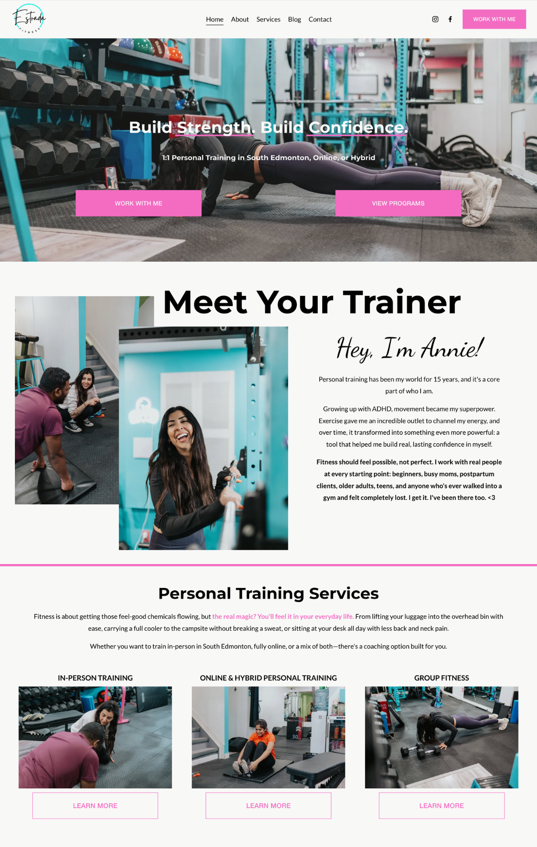 personal trainer website