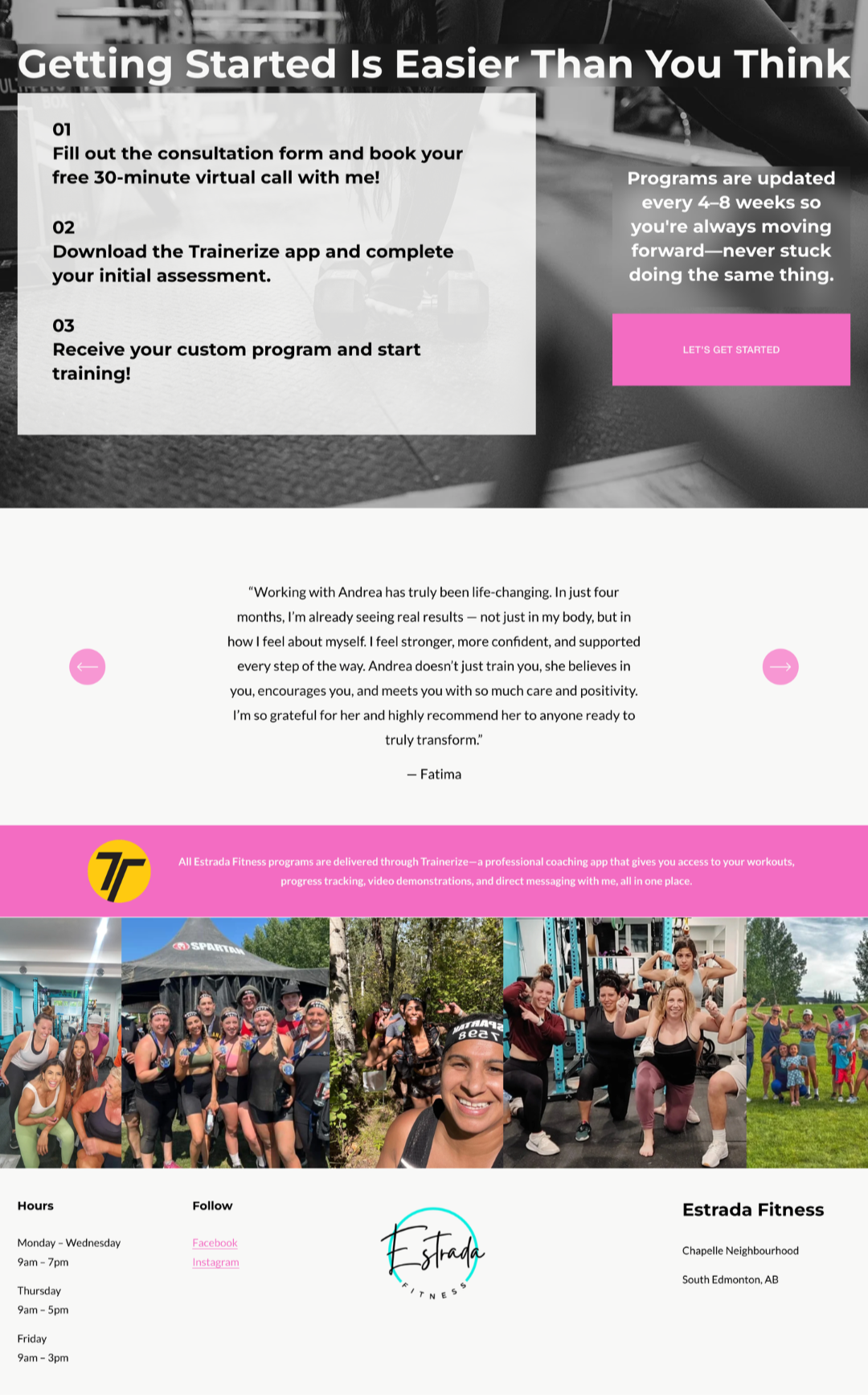 personal trainer website
