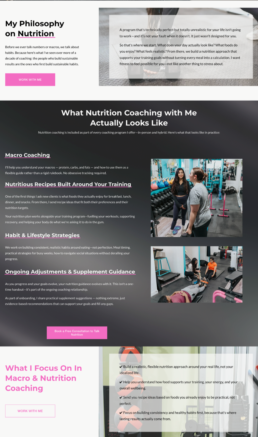 personal trainer website