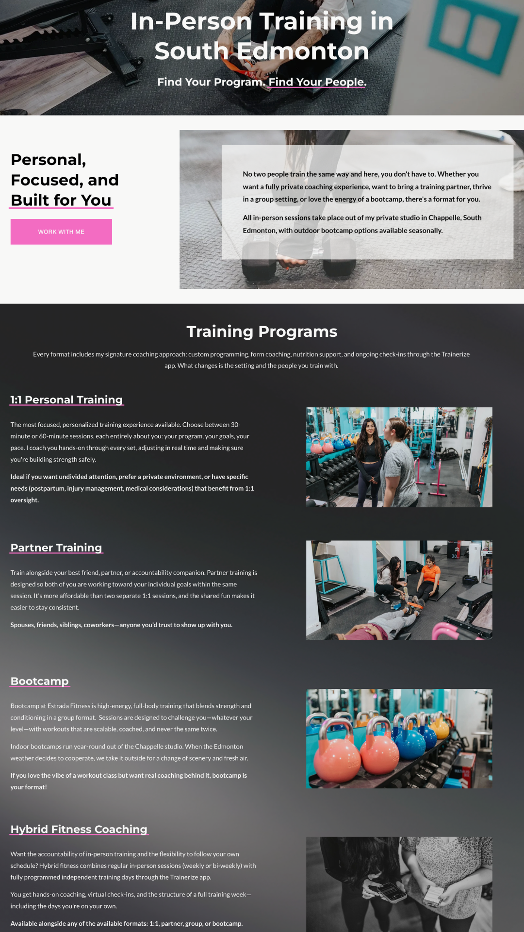 personal trainer website