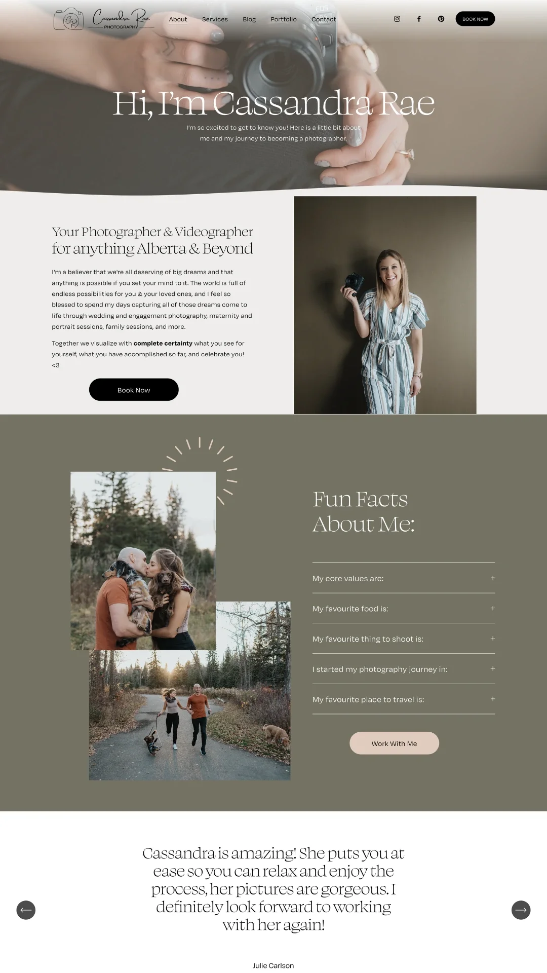Alberta photographer website redesign