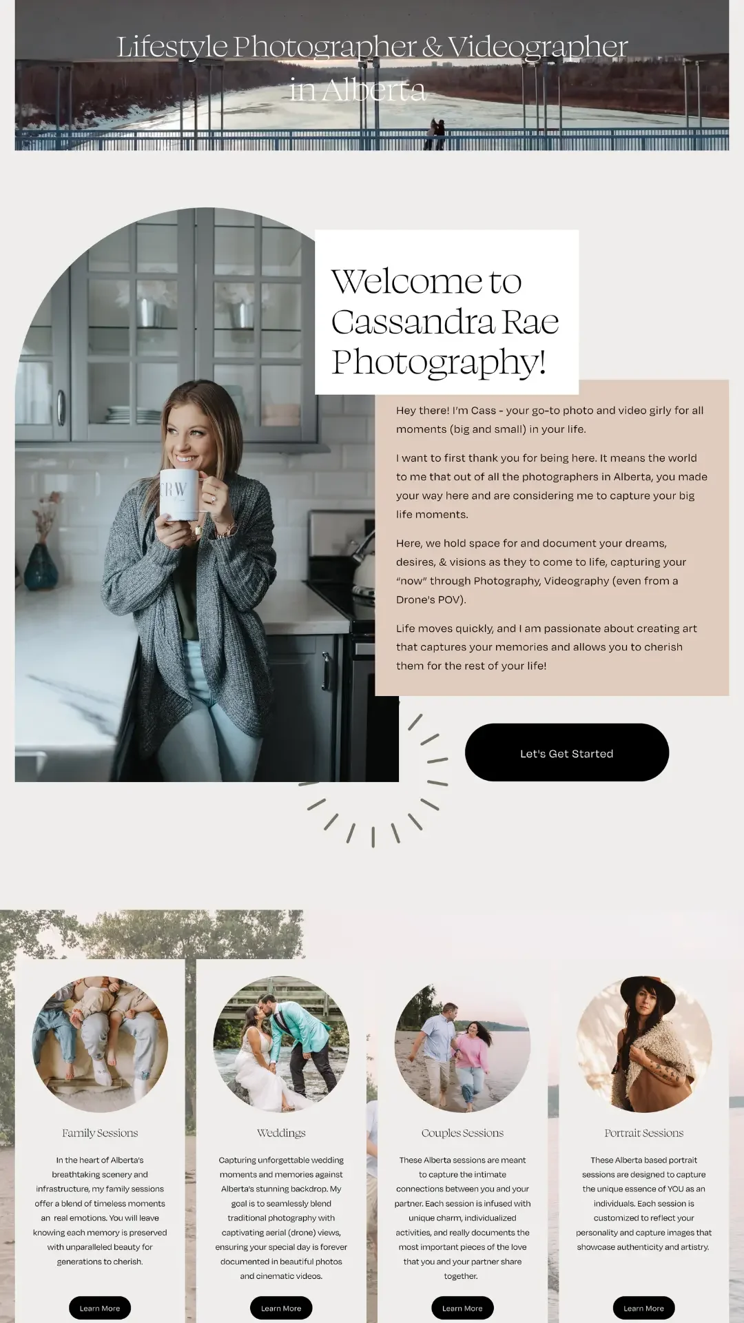 Alberta photographer website redesign