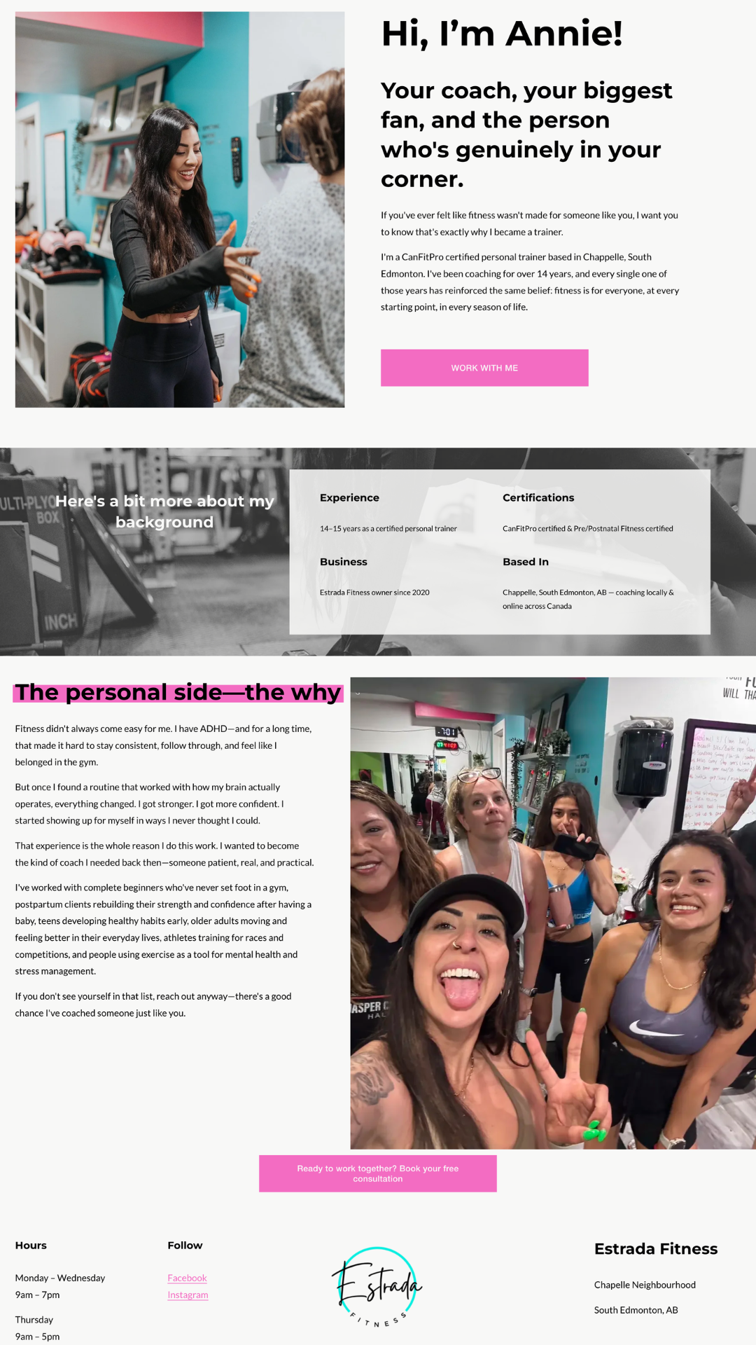 personal trainer website