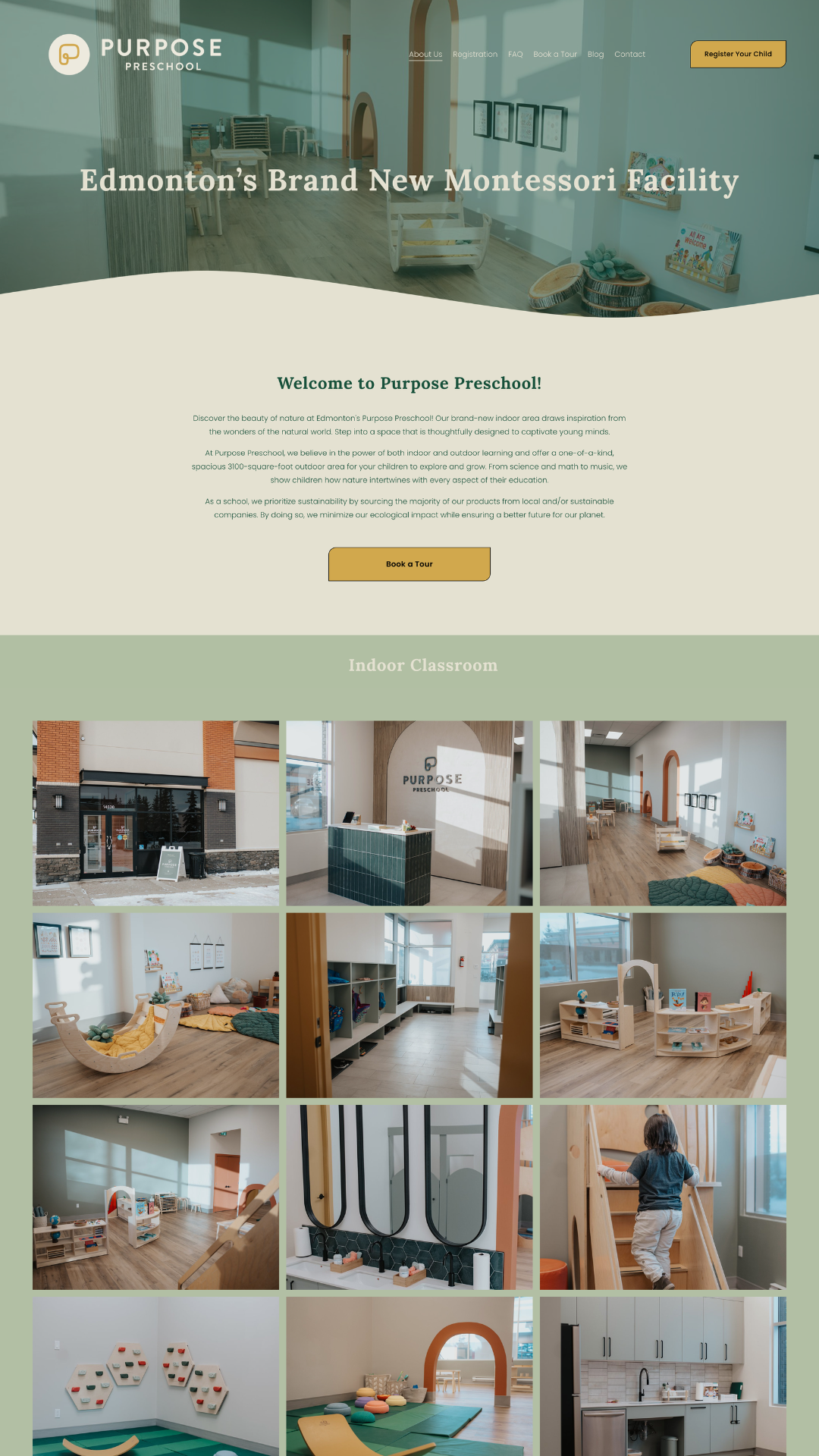 website design for Montessori preschool