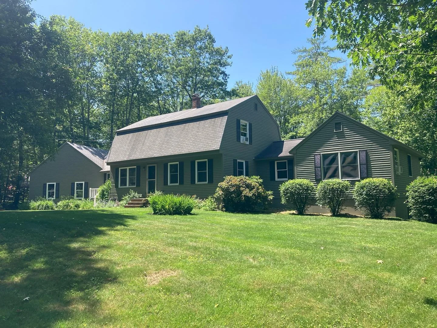 This job required us to replace some damaged clapboard siding and trim before we were ready to scrape/sand, caulk, and paint. We also removed, prepped, painted, and reinstalled the shutters.