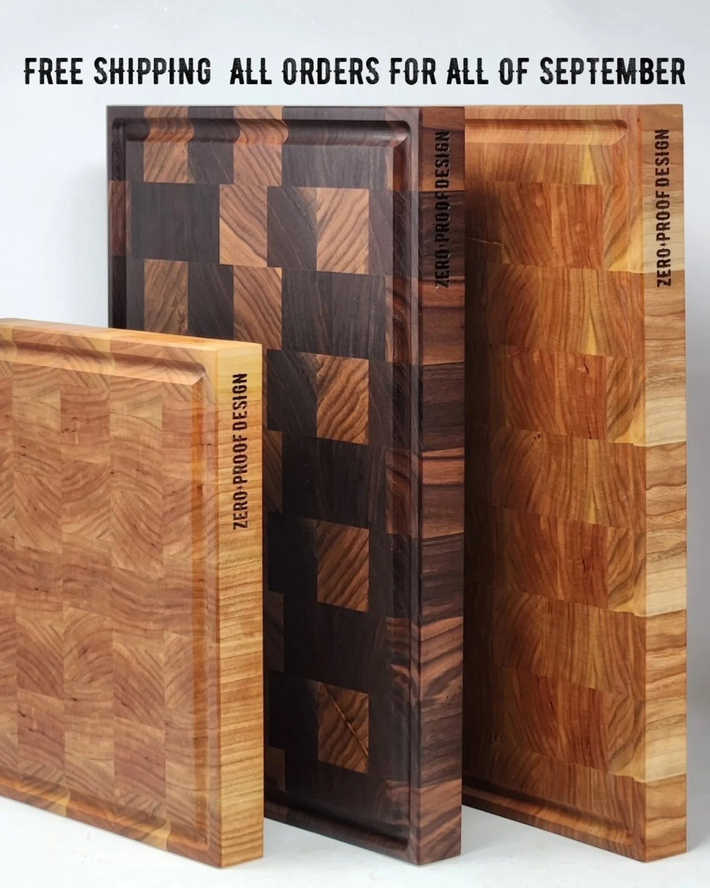 ✨ Free Shipping All September ✨
While supplies last, enjoy&nbsp;FREE shipping&nbsp;on every order!

Get a head start on holiday shopping with a one-of-a-kind&nbsp;end grain cutting board&mdash;crafted to last and finished with our 100% natural, eco-f