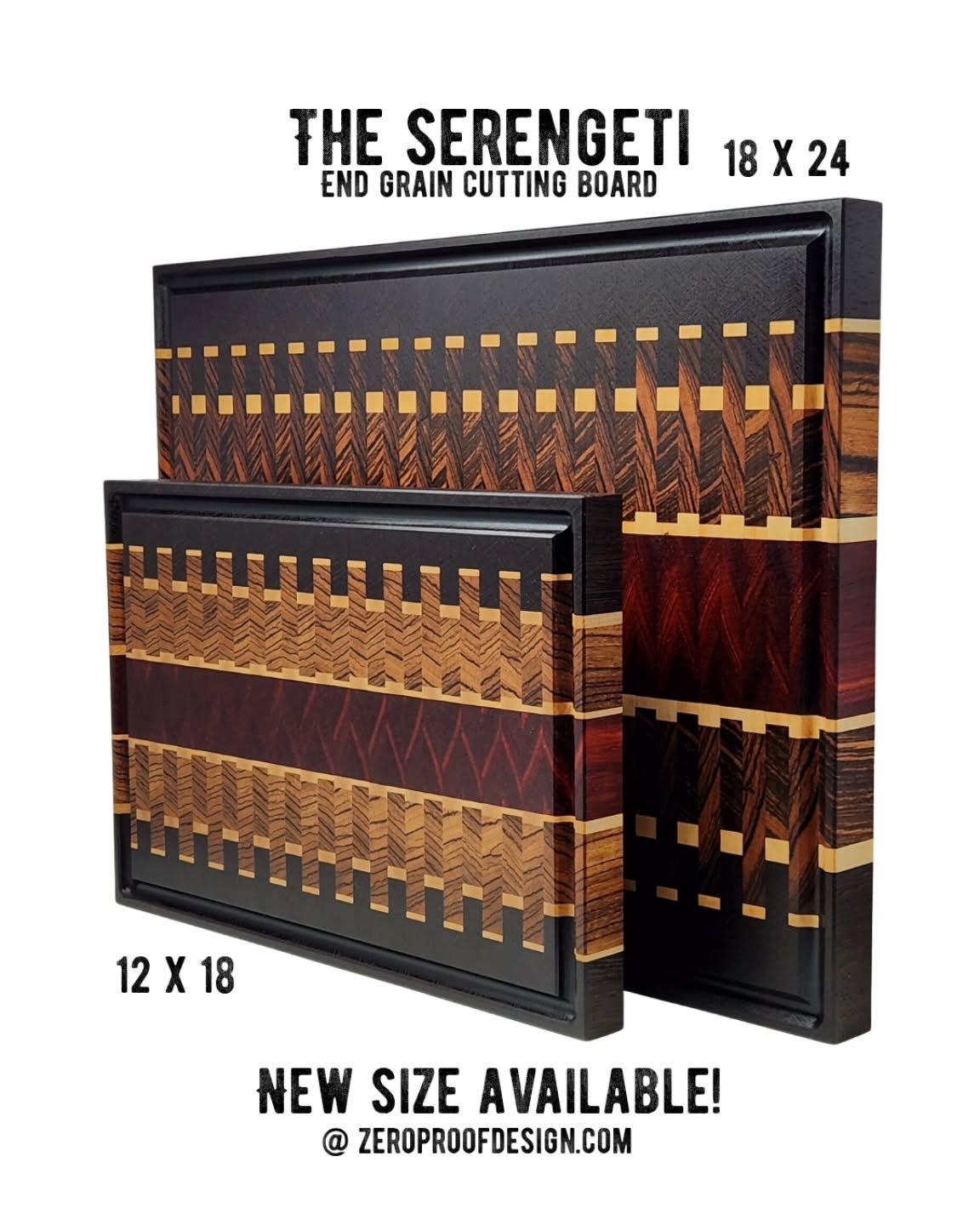 Big things are here 🔥 Introducing our new 18" x 24" Serengeti End Grain Cutting Board &mdash; crafted for cooks who need more room to prep, slice, and serve in style.

Made with durable end grain construction that&rsquo;s gentle on knives 