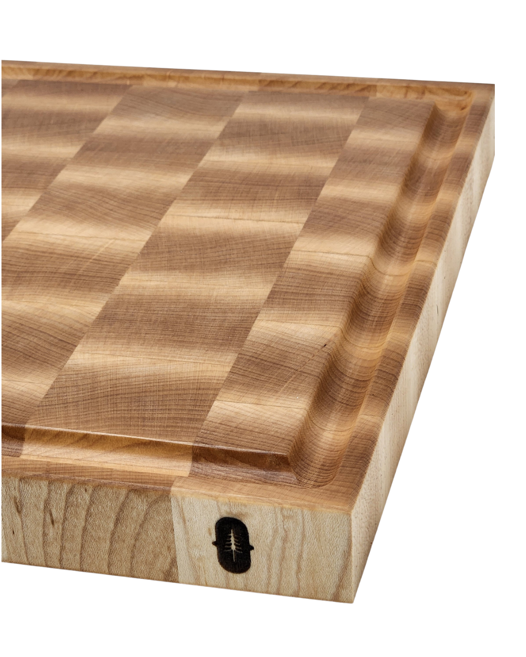 Maple End Grain Cutting Board Corner View.png