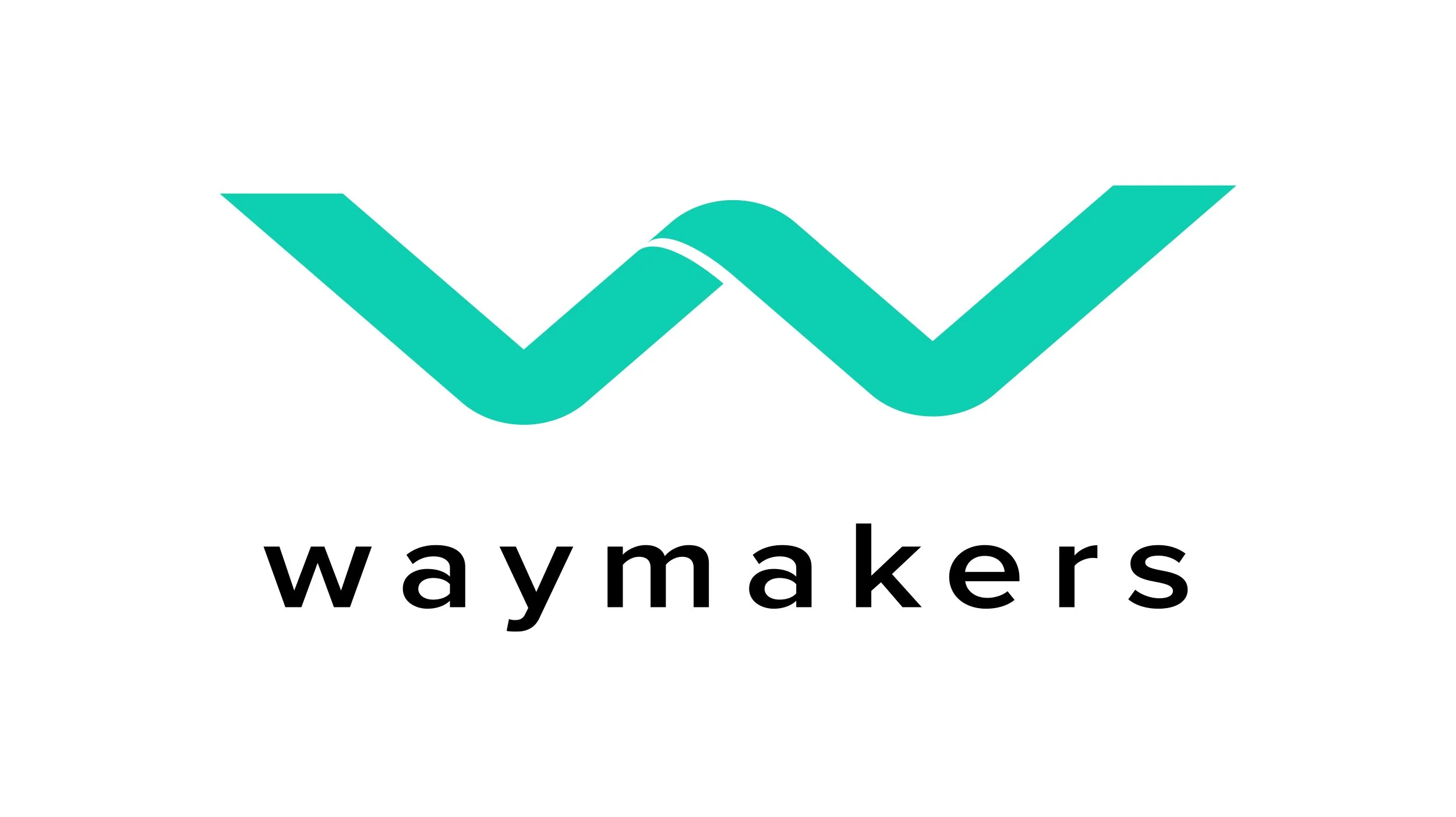 aymakers logo with teal abstract “W” symbol above minimalist black wordmark