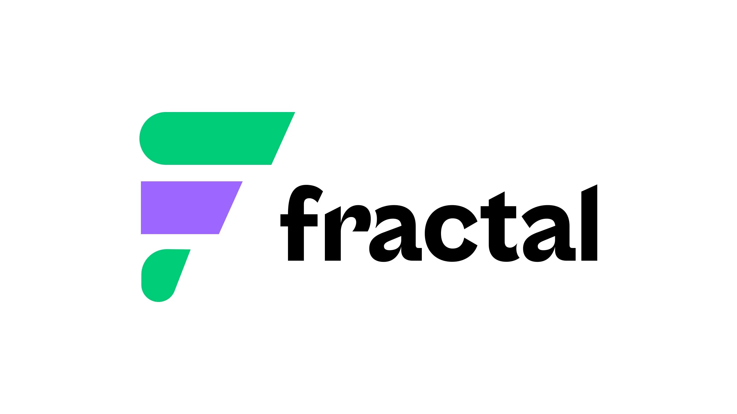 Fractal logo with stylized green and purple “F” icon and modern black typography